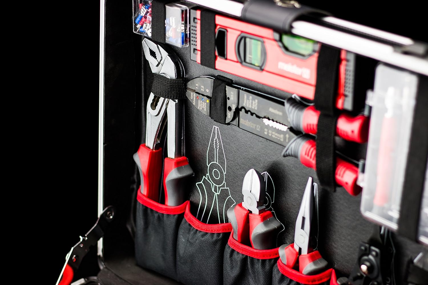 Chariot outils 156 pièces roulettes poignée télescopique mallette outils professionnelle