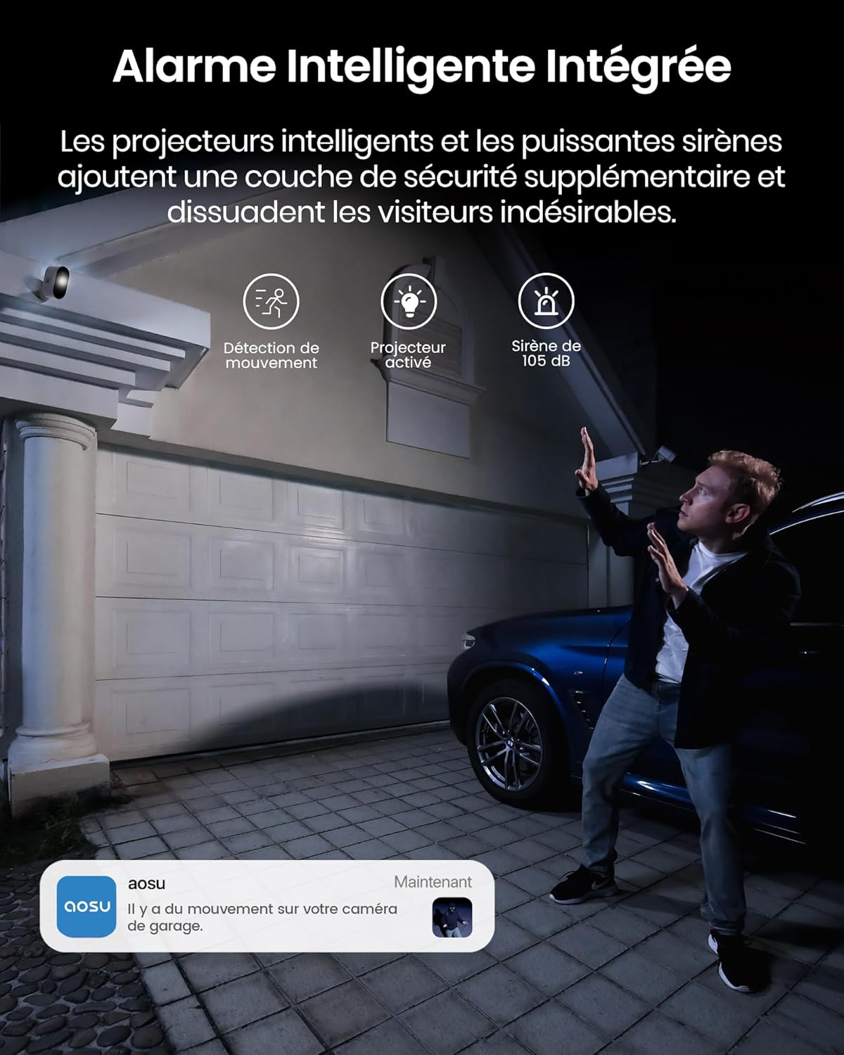 Caméras surveillance 2K kit 4 caméras sans fil autonomie 240 jours détection IA suivi inter caméras