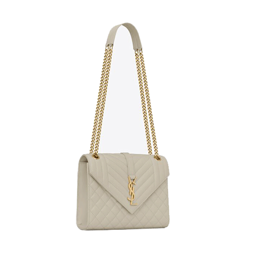 Saint Laurent small Monogram matelassé envelope crossbody bag-White