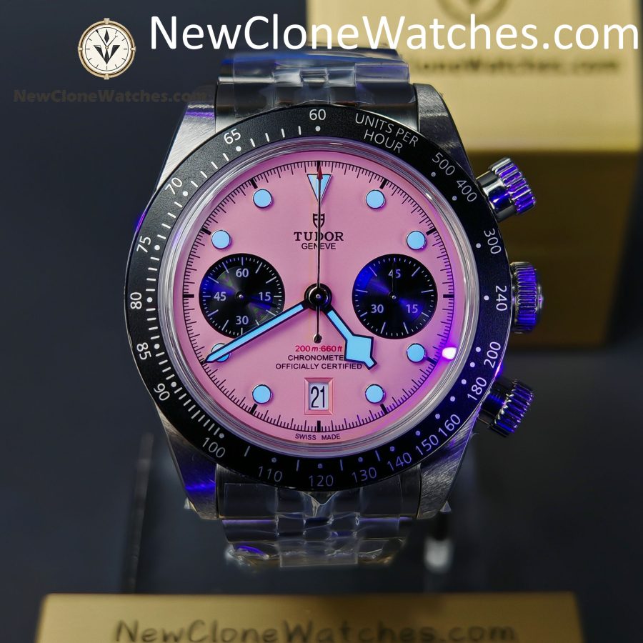 Tudor Super Clone Watches 1:1 Black Bay Chrono m79360n-0019 Pink Dial 41mm
