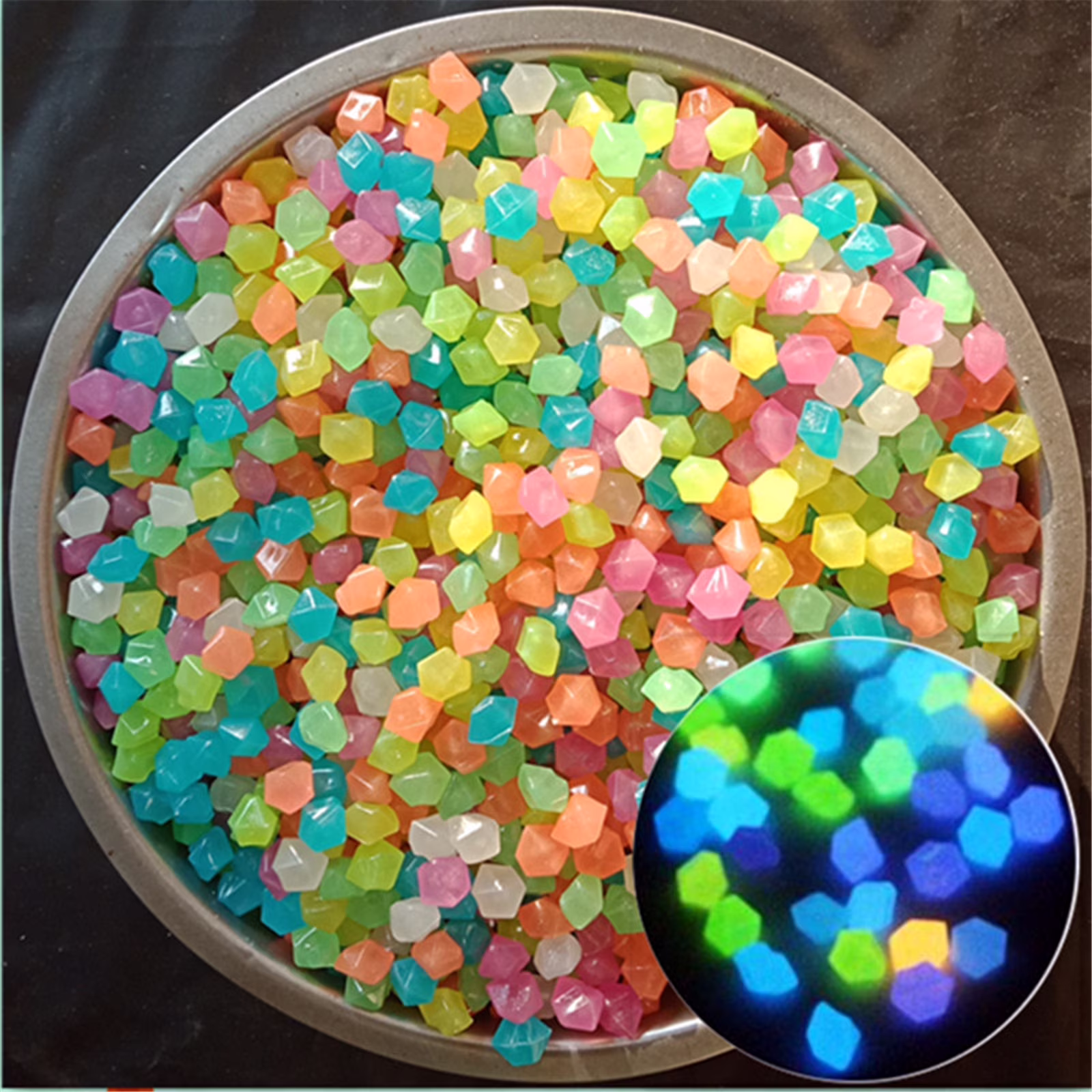 Moocorvic 200Pcs Glow in The Dark Rocks Fish Tank Decorations Tiny Home Fairy Garden Accessories for Outdoor Decor,Walkway,Luminous Pebbles Powered by Light or Solar,