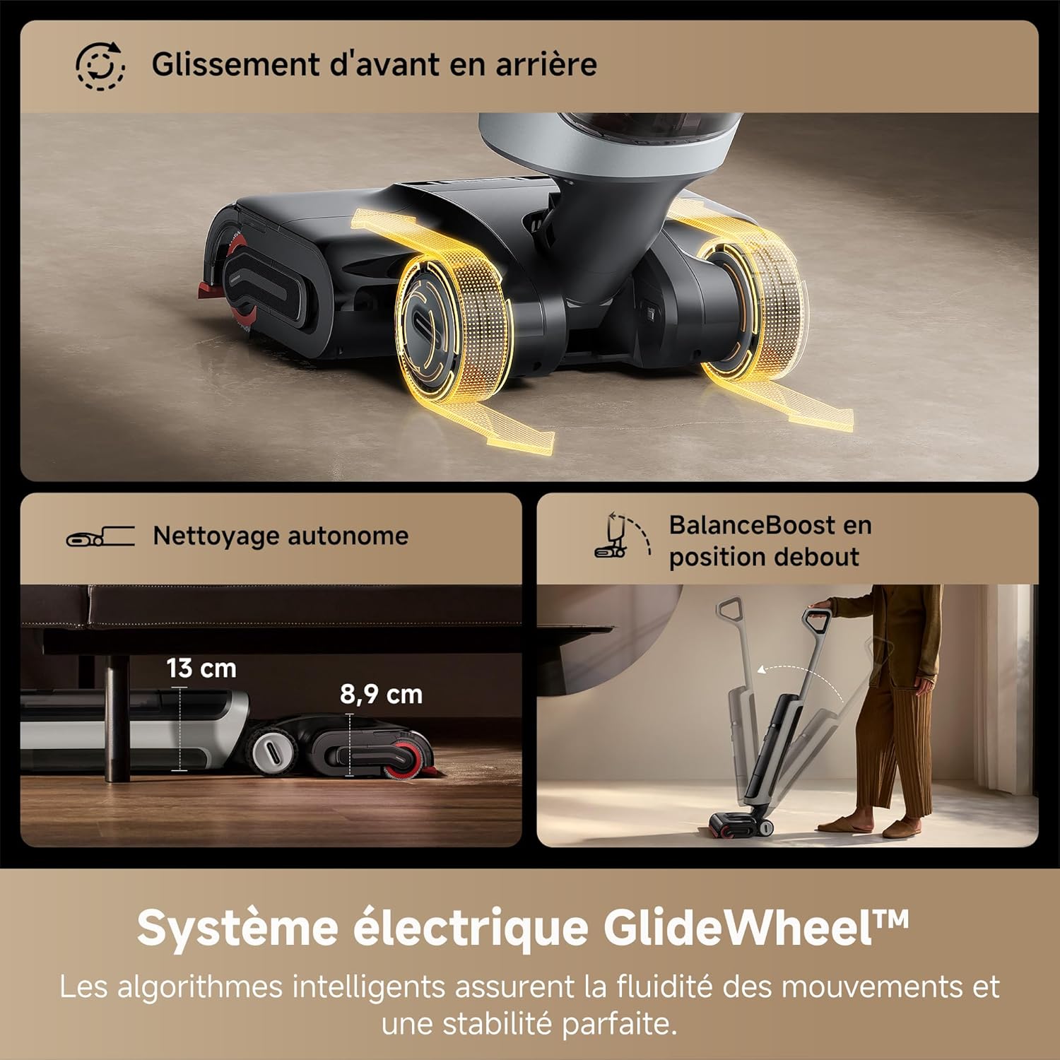 Aspirateur laveur H15 Pro Heat nettoyage sols 85°C bras robotisé IA 22000Pa séchage 5 min contrôle app