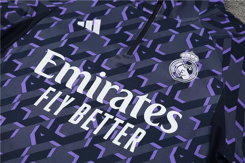 2023/2024 Real Madrid half-pull training uniform royal blue suit