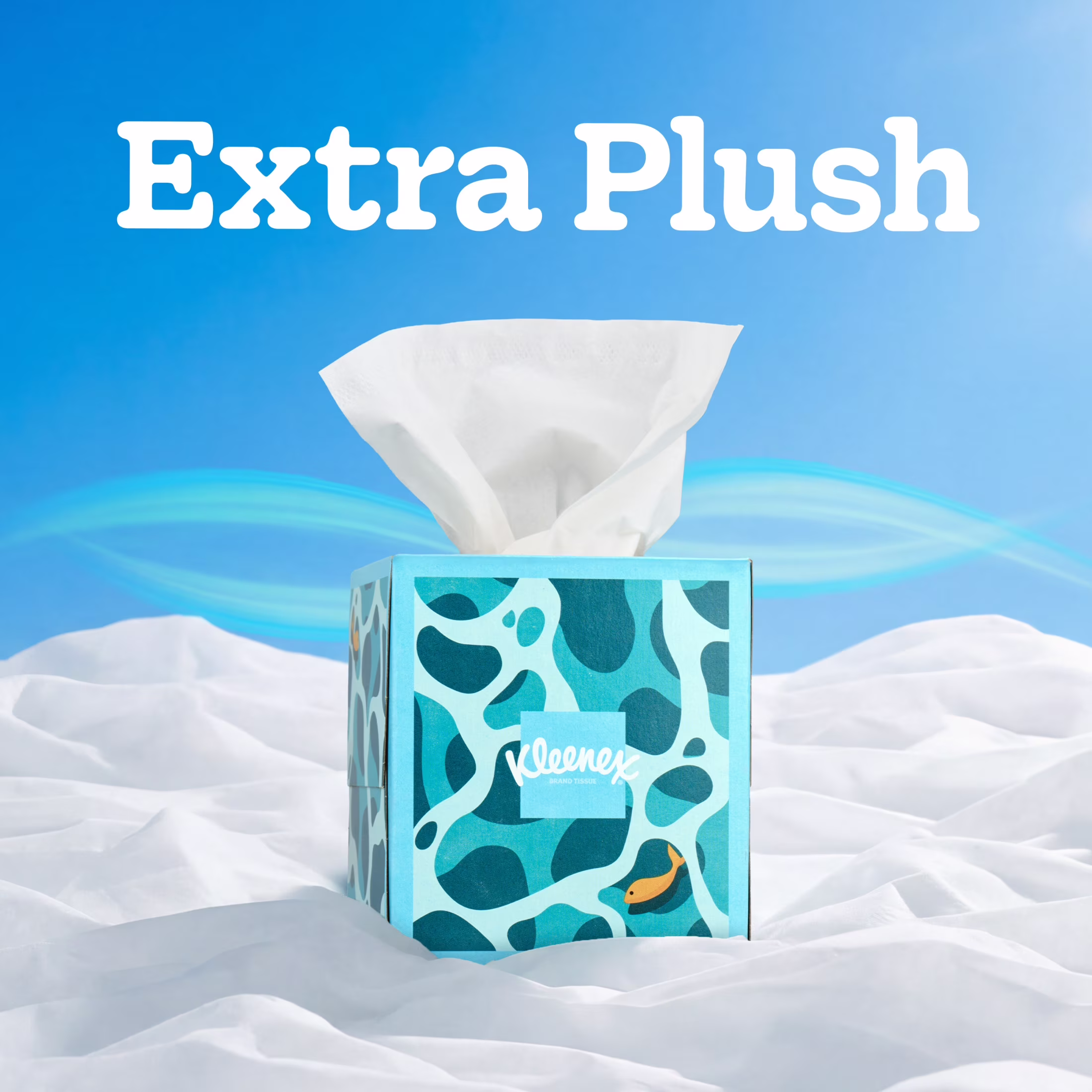 Kleenex Cooling + Aloe 2-Ply Cube Box Facial Tissues, 1 Pack (50 Total Tissues)