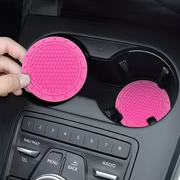 ShaoXinWan 2PC Car Originality Water Mat - Fashionable Solid Color Heat Insulation Mat, Honeycomb Design for Car Floor Protection, Stylish and Functional Car Mats for Vehicle Interior(Hot Pink)
