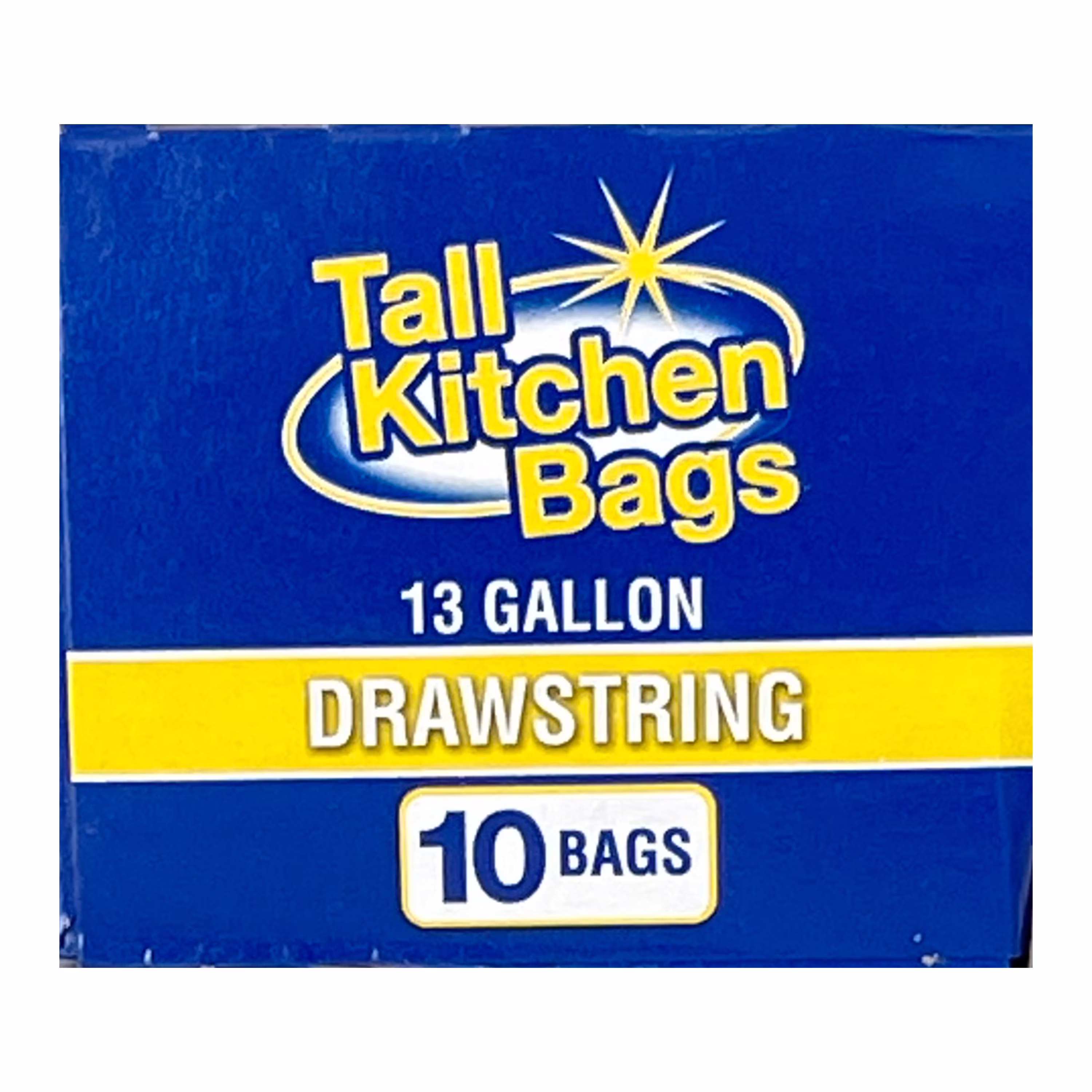 Basic Kitchen Trash Bags, 13 Gallon, 10 Bags (Drawstring)