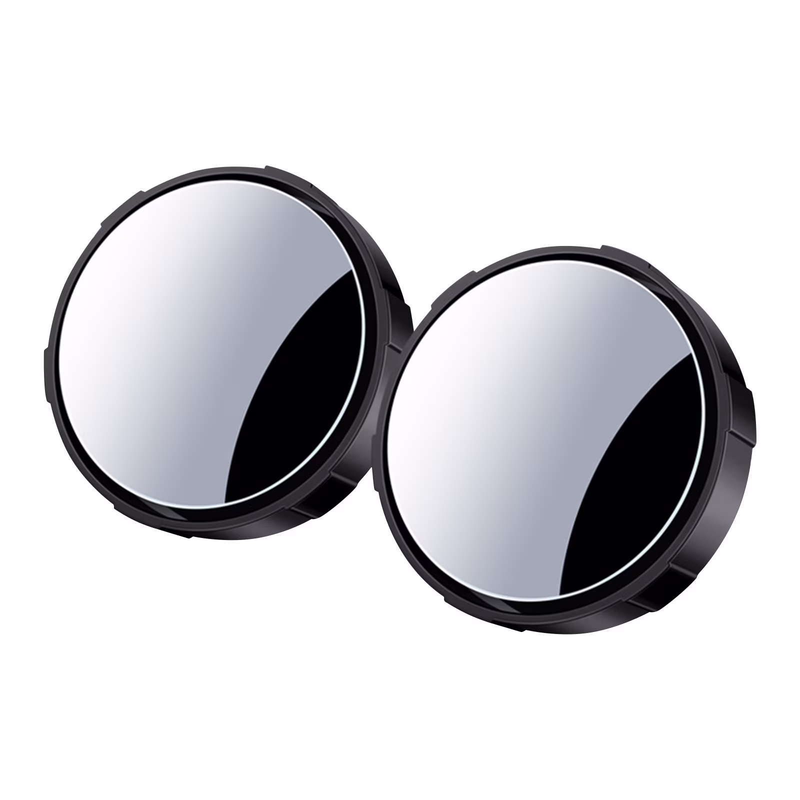 2PC Car Rearview Mirror Suction Cup Type Car Small Circular Mirror 360 Degree Rotation Wide-angle Large Field of View Reversing Assist Blind Mirror (Black)