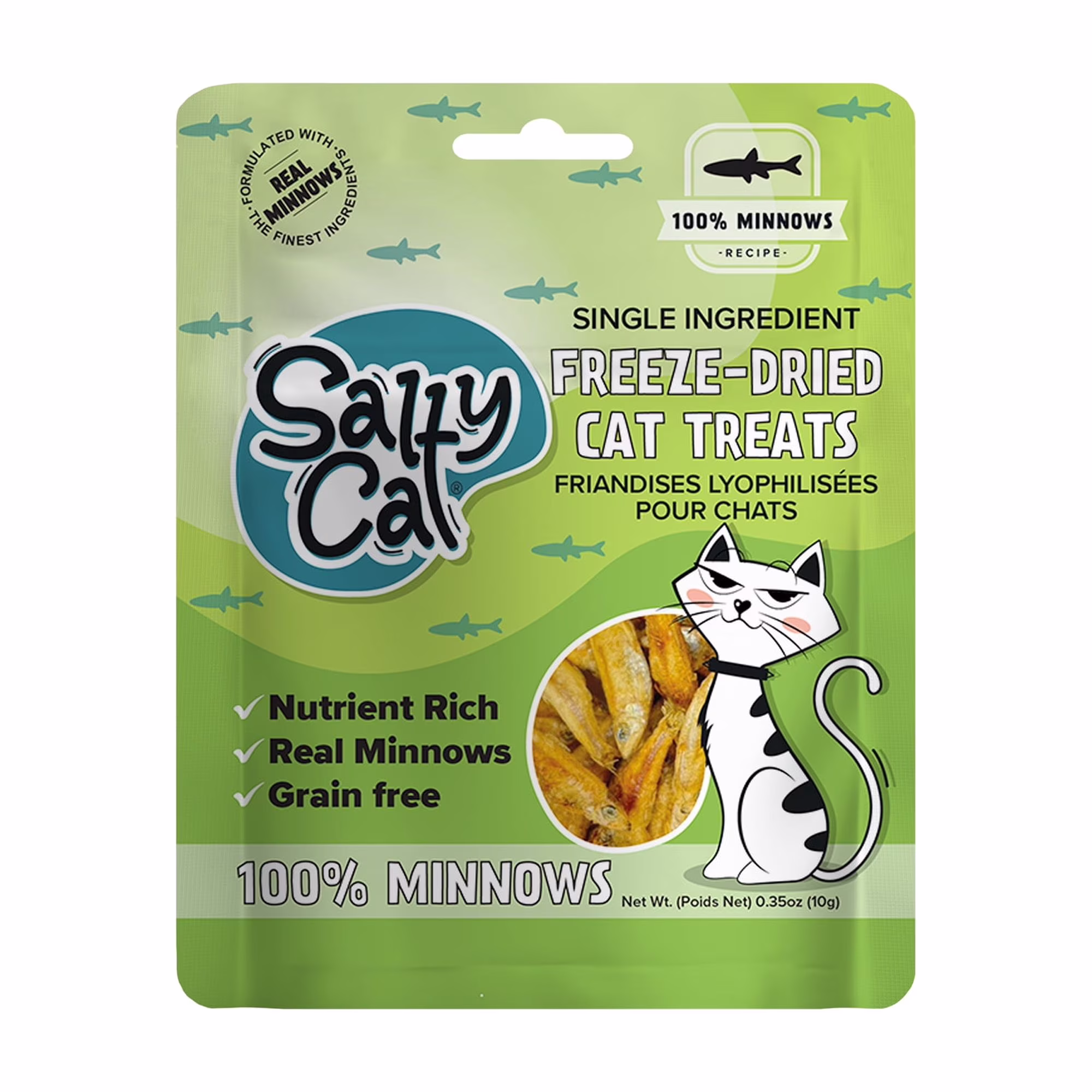 Salty Cat 100% Minnows Freeze-Dried Cat Treats, 10g Pouch