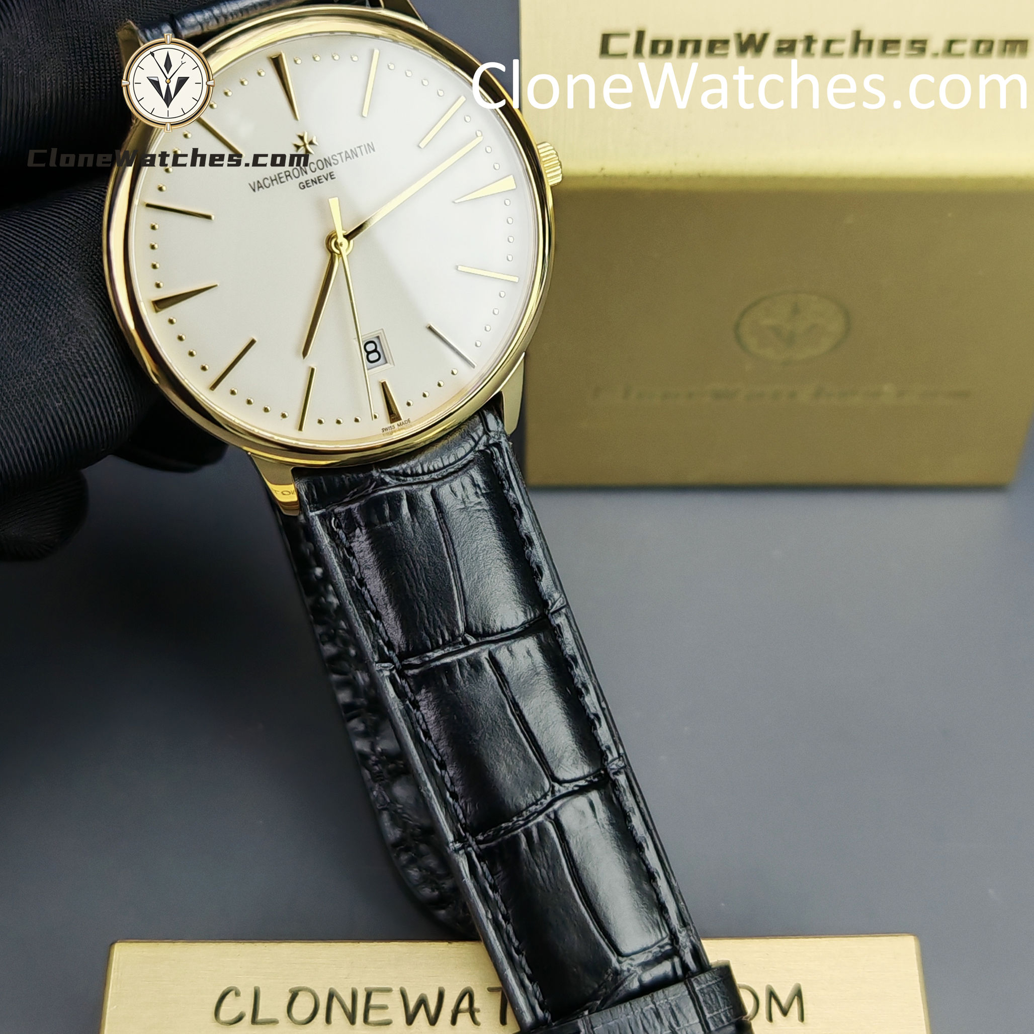 Vacheron Constantin Super Clone Watches 1:1 Patrimony Gold 85180/000J-9231 White Dial
