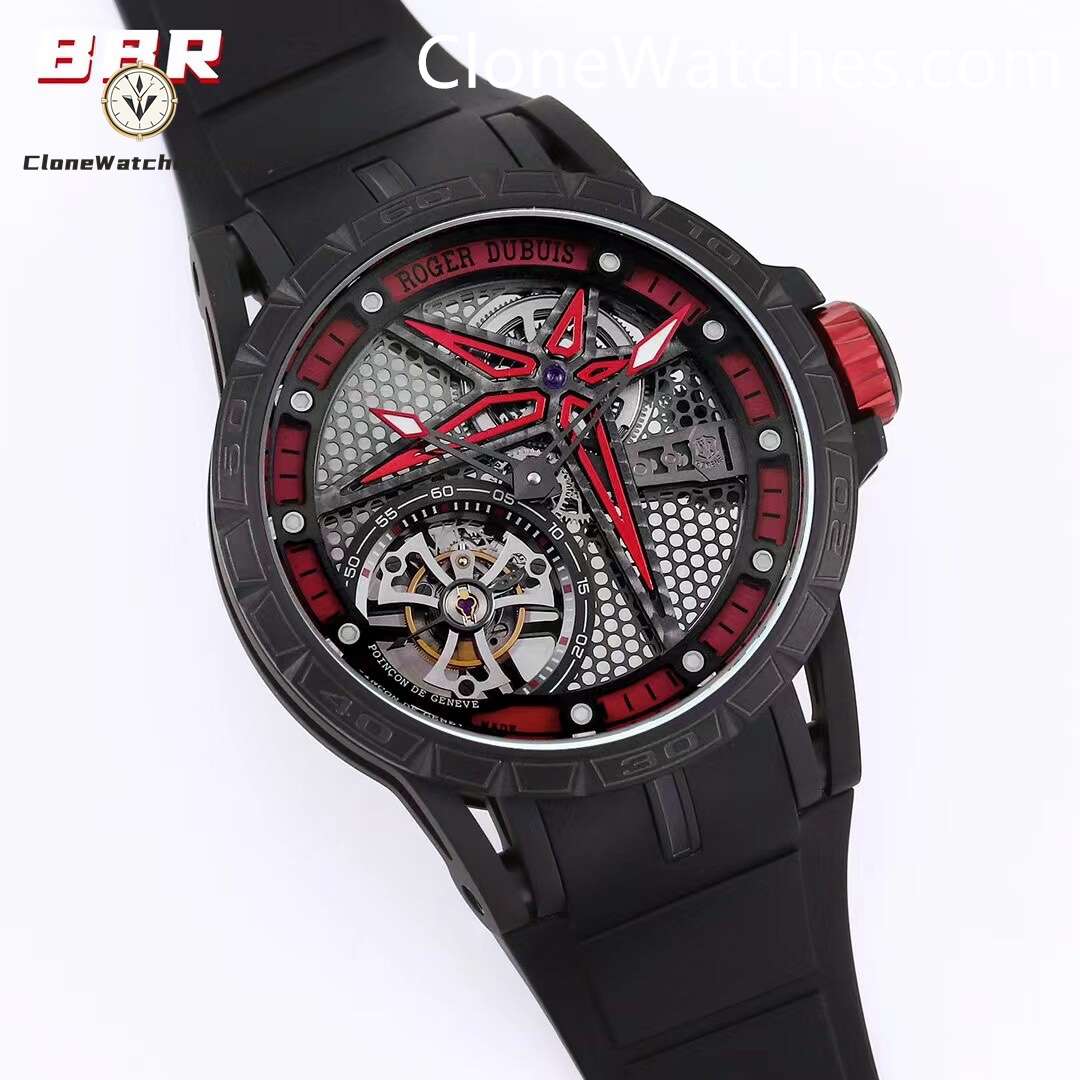 Roger Dubuis Super Clone Watches 1:1 Excalibur Spider Skeleton Dial DBEX0817 39MM