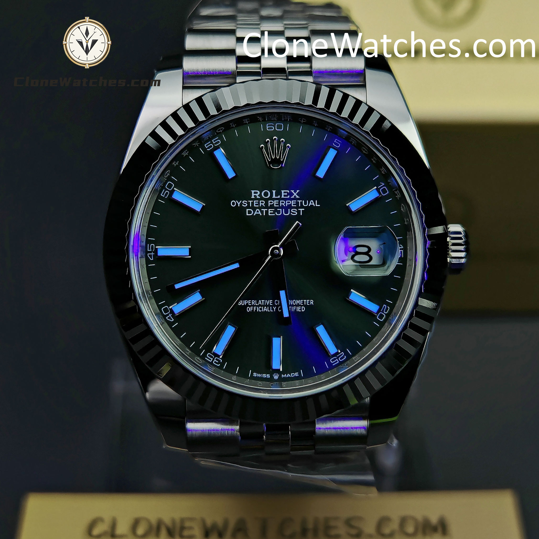 Rolex Super Clone Watches 1:1 DateJust Green Dial m126334-0028 Jubilee 41MM 3235 Movement
