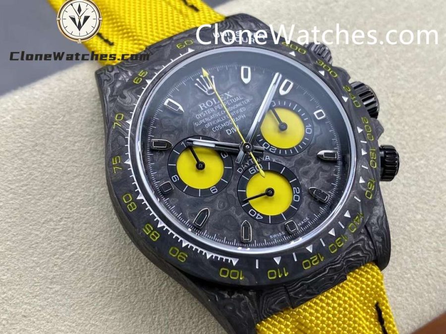Modified Super Clone Watches 1:1 DiW Rolex Daytona NTPT Carbon “LEMON EDITION”