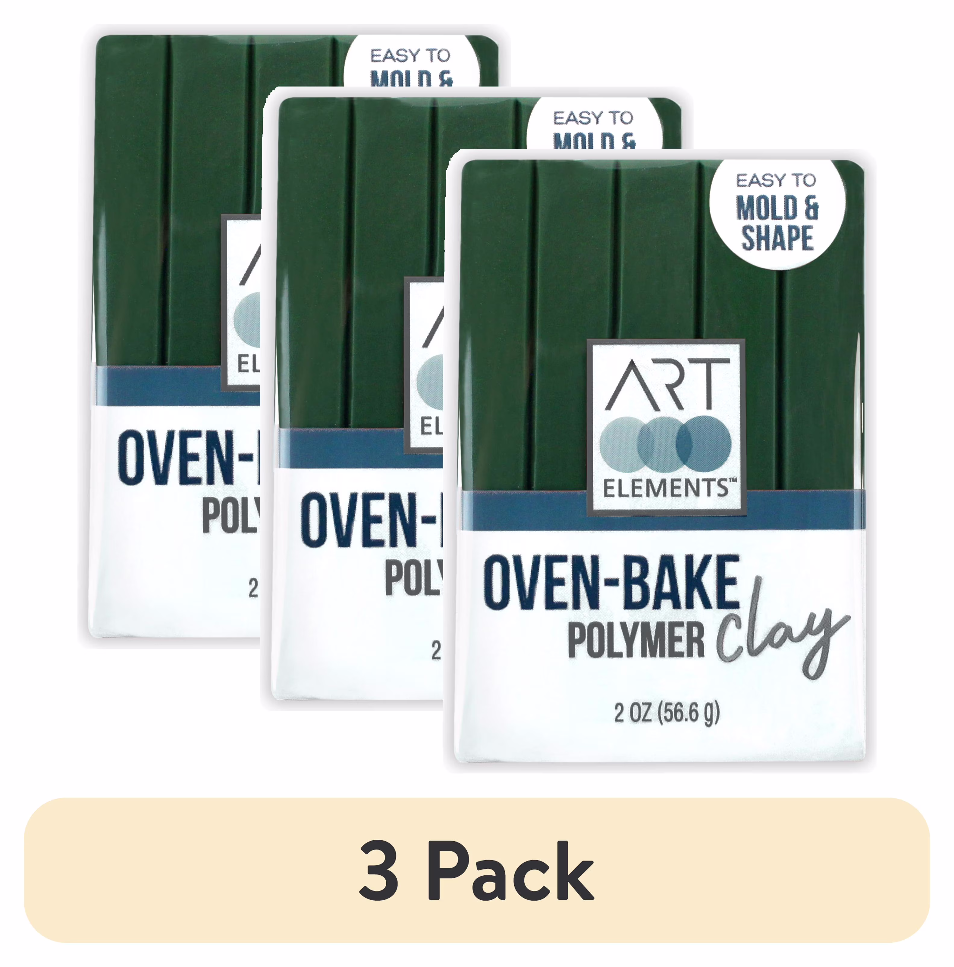 (2 pack) ArtSkills - Art Elements Oven Bake Polymer Clay, 2oz, Bisque
