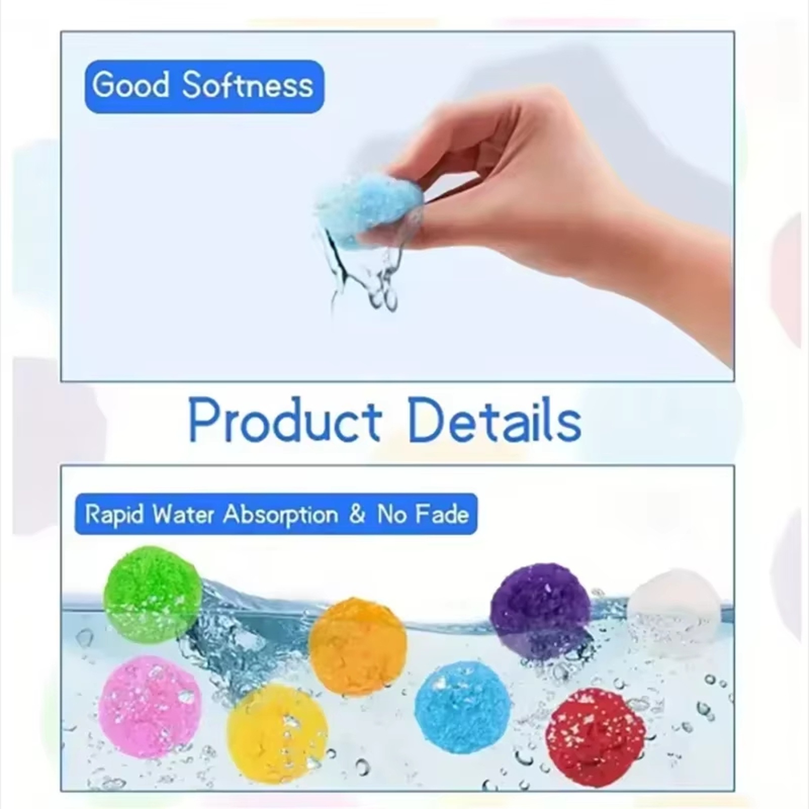 10Pcs Reusable Sponge Water Balls for Swimming Pool Summer Water Bomb Balloons for Backyard Beach Fun and Outdoor Party Games