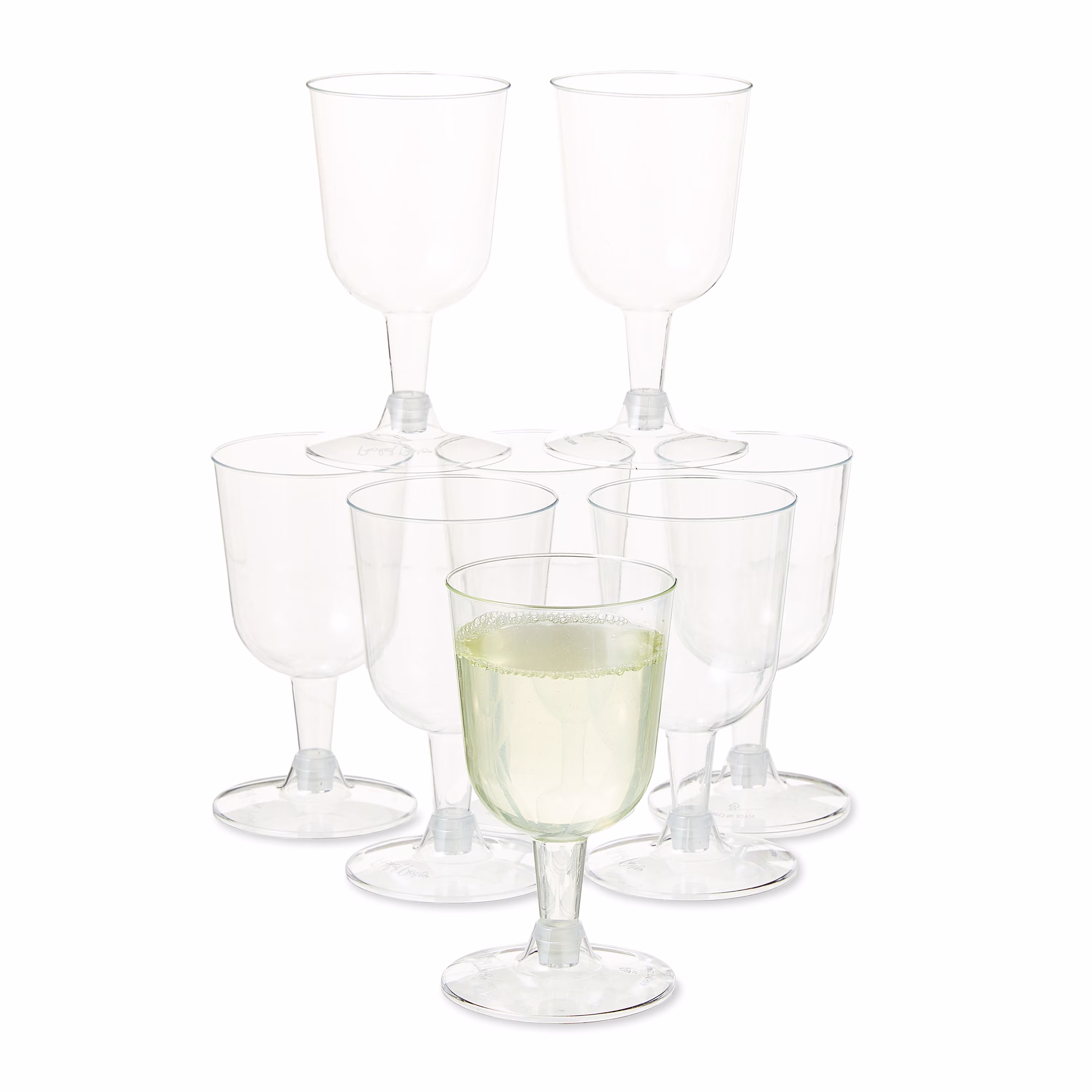 Way To Celebrate Clear Plastic Wine Glasses, 8 Count, 6.3 fl oz, 4.84 in x 2.64 in