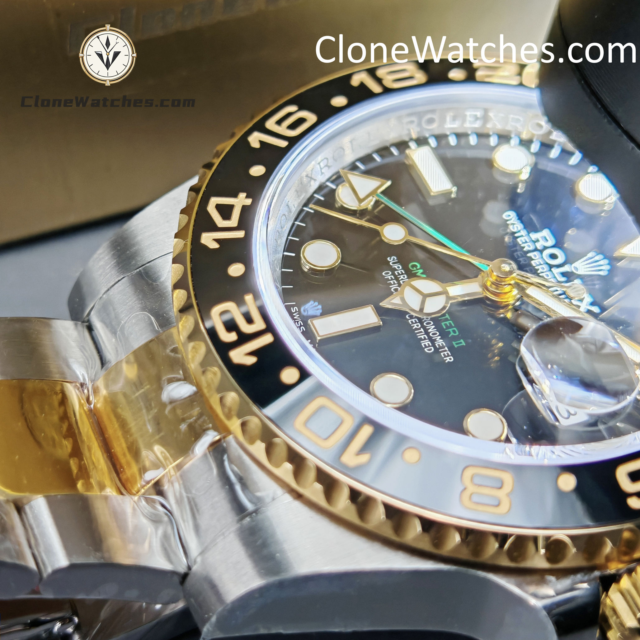 Rolex Super Clone Watches 1:1 GMT Master II 116713-LN-78203 Oyster 3186 Movement