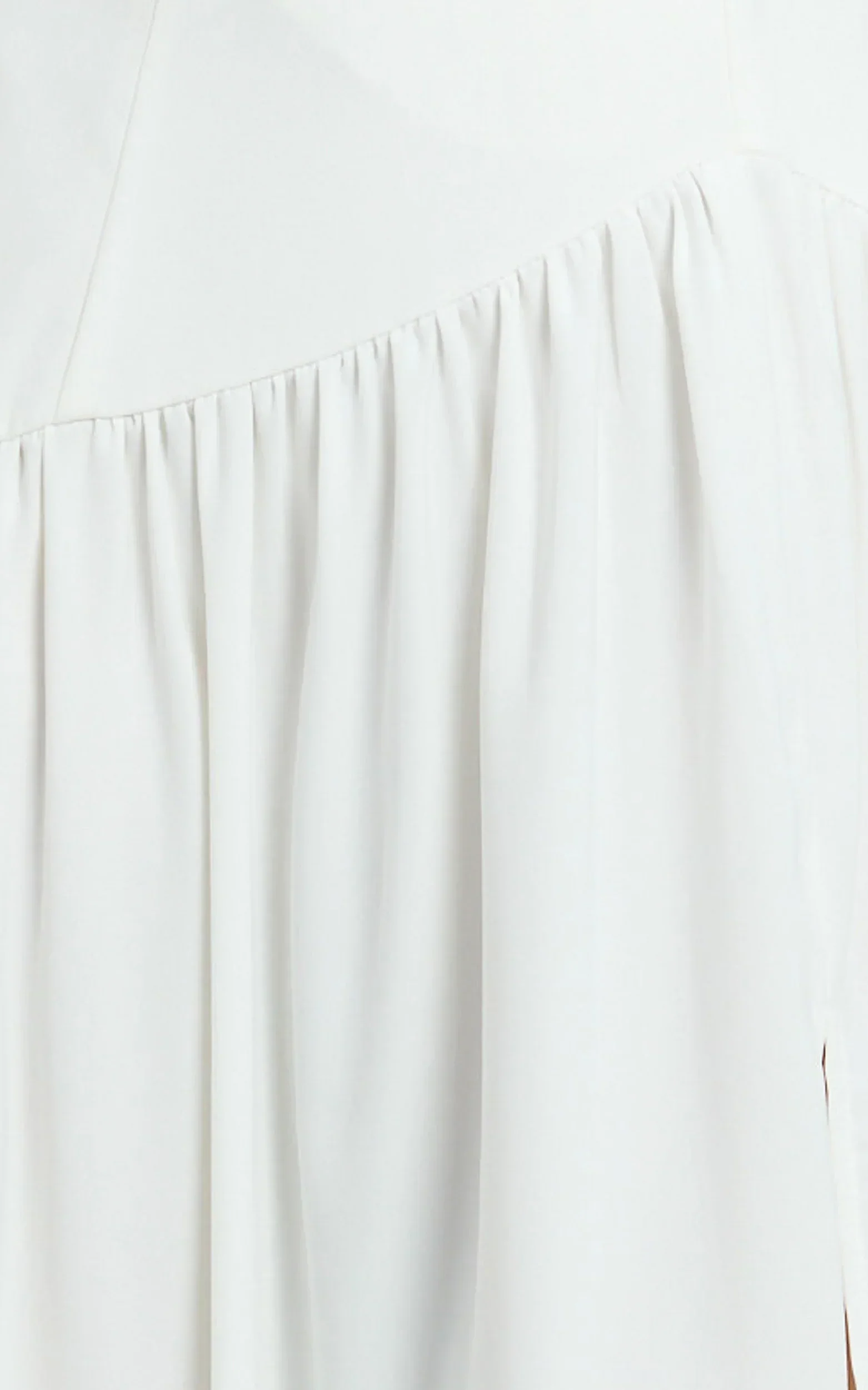 Nadiane Maxi Dress - Strapless Asymmetric Drop Waist Dress in Off White