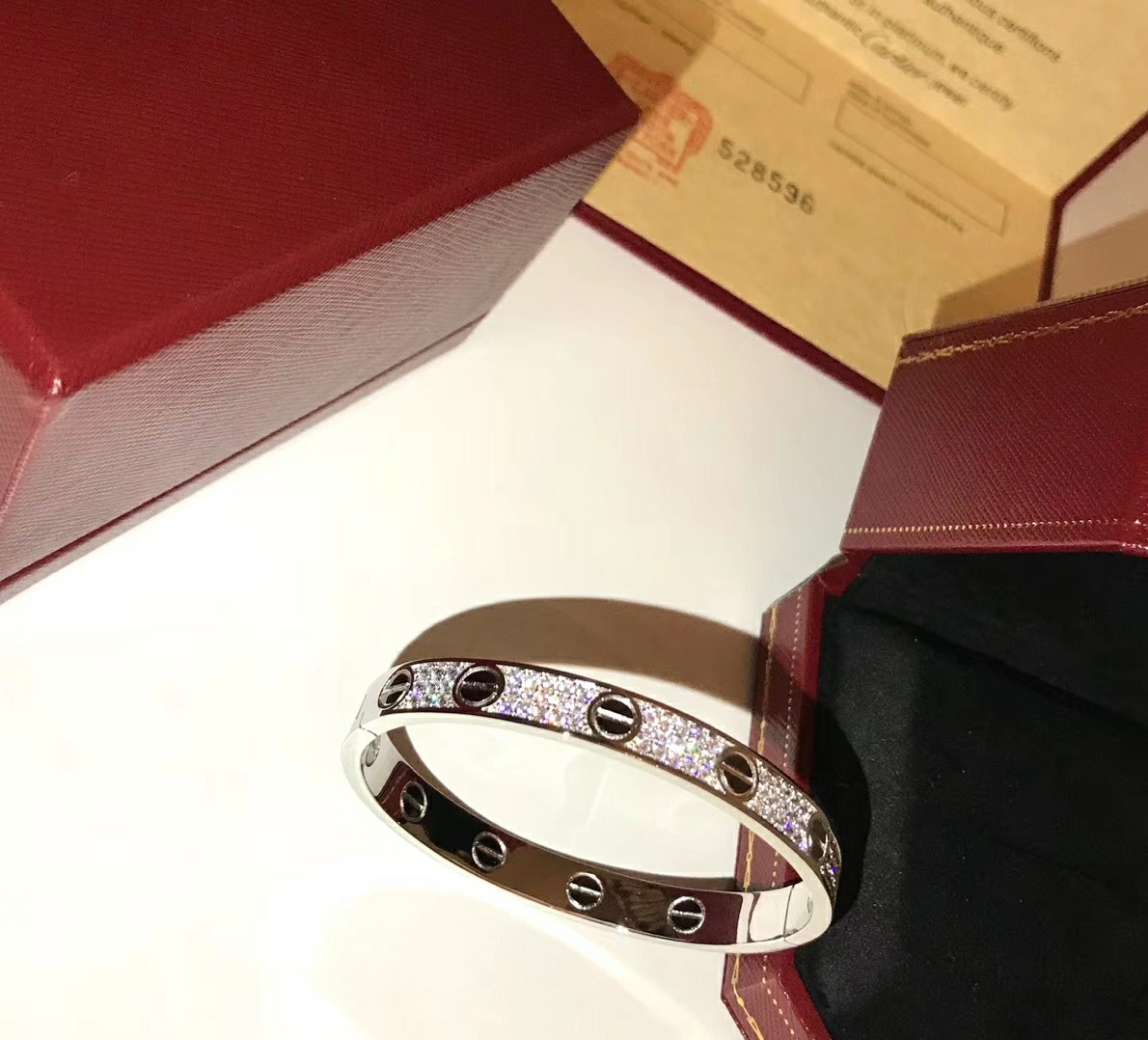 Cartier LOVE Precision Ceramic Full Sky Star Wide 18K Platinum Bracelet