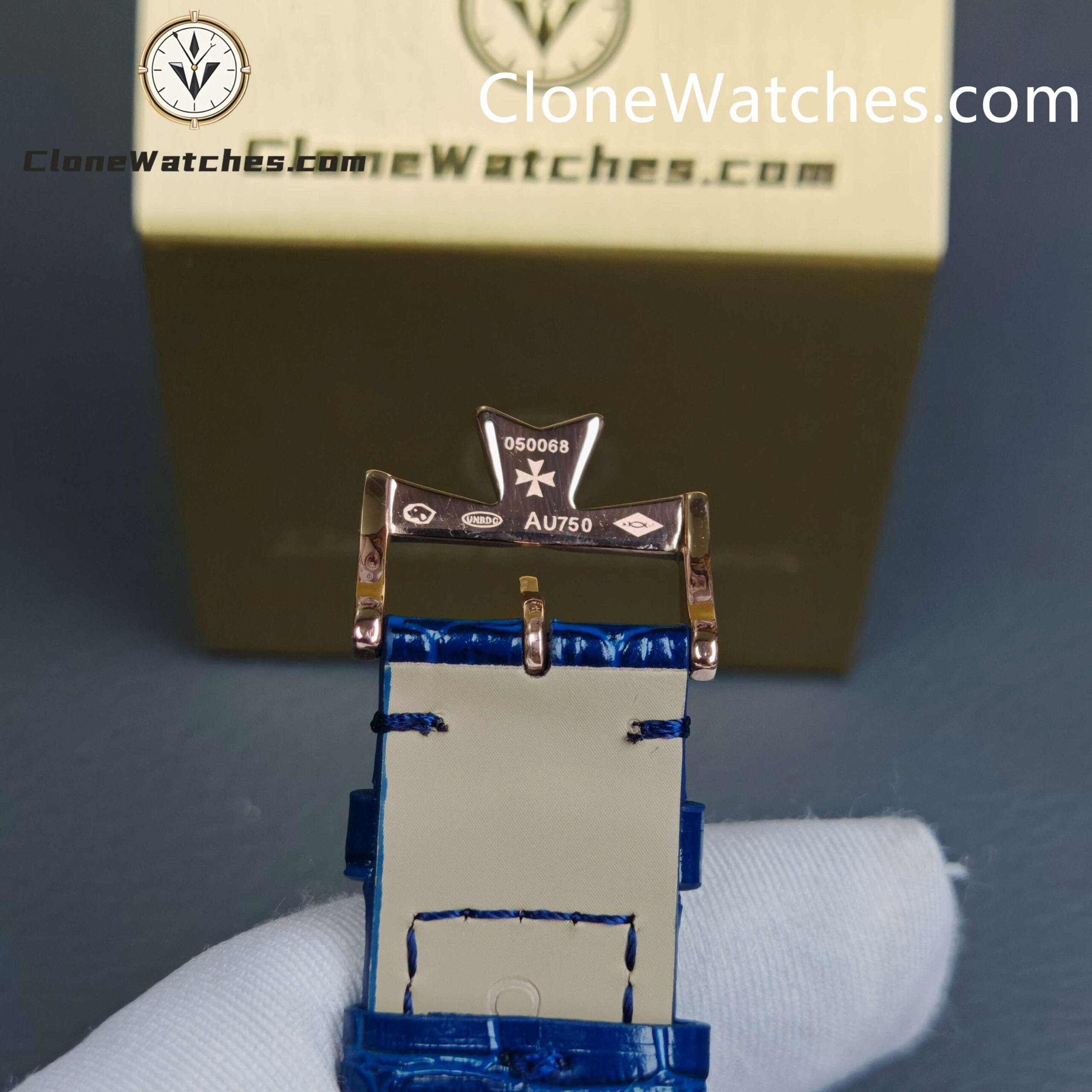 Vacheron Constantin Super Clone Watches 1:1 Patrimony Rose Gold 85180/000R-B515 Blue Dial