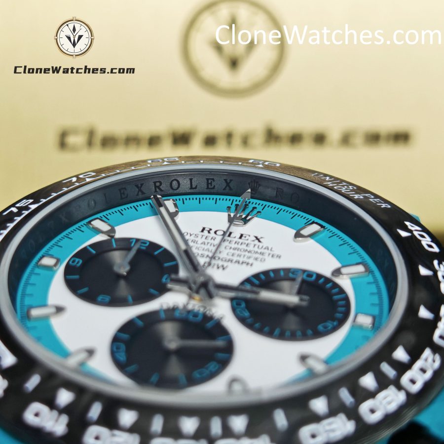 Modified Super Clone Watches 1:1 DiW Rolex Daytona Quartz Fiber CELESTE INVERT