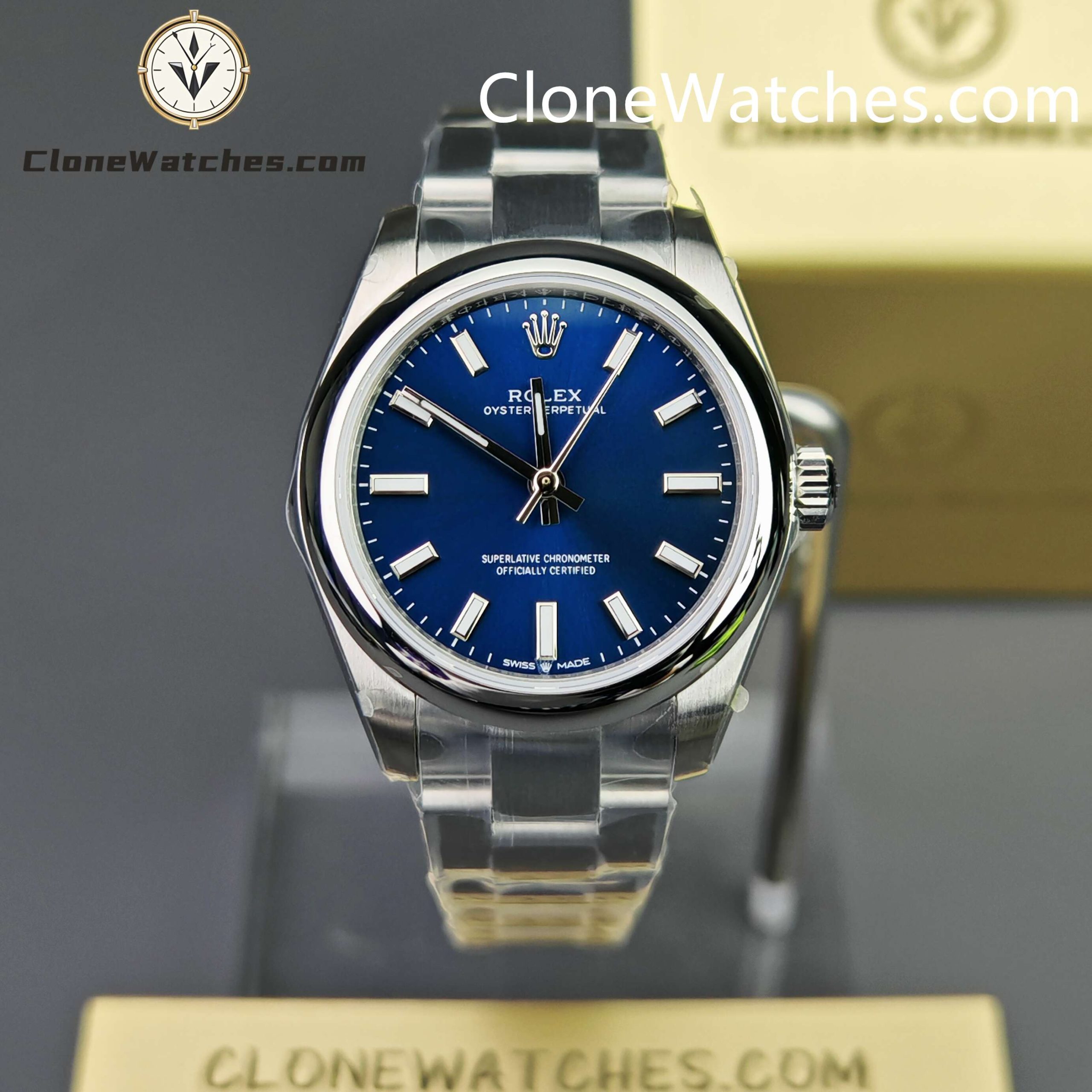 Rolex Super Clone Watches 1:1 Oyster Perpetual Blue Dial 31mm m277200-0003 2232 Movement