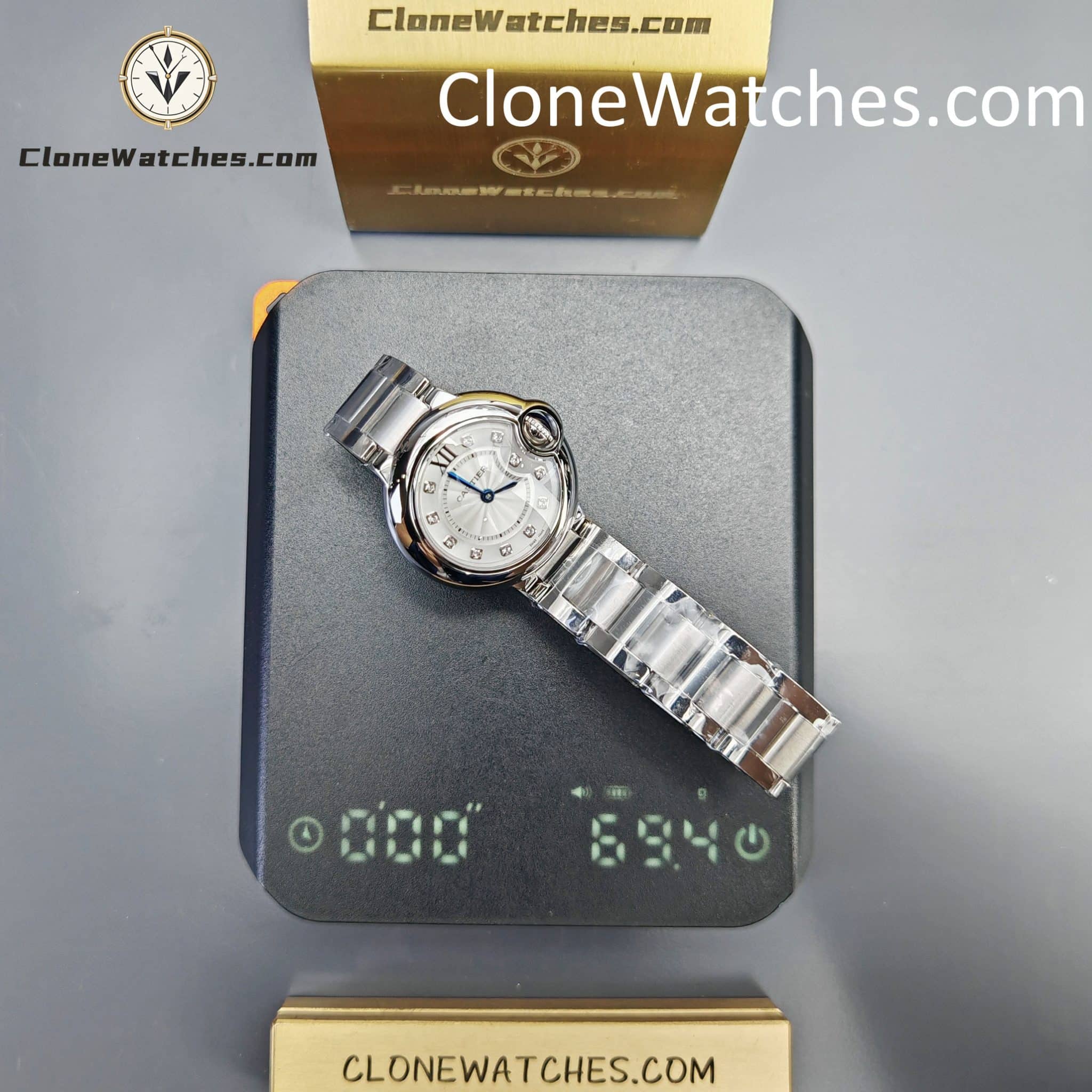 Cartier Super Clone Watches 1:1 Ballon Bleu de WE902073 Silver Plated Dial 28mm