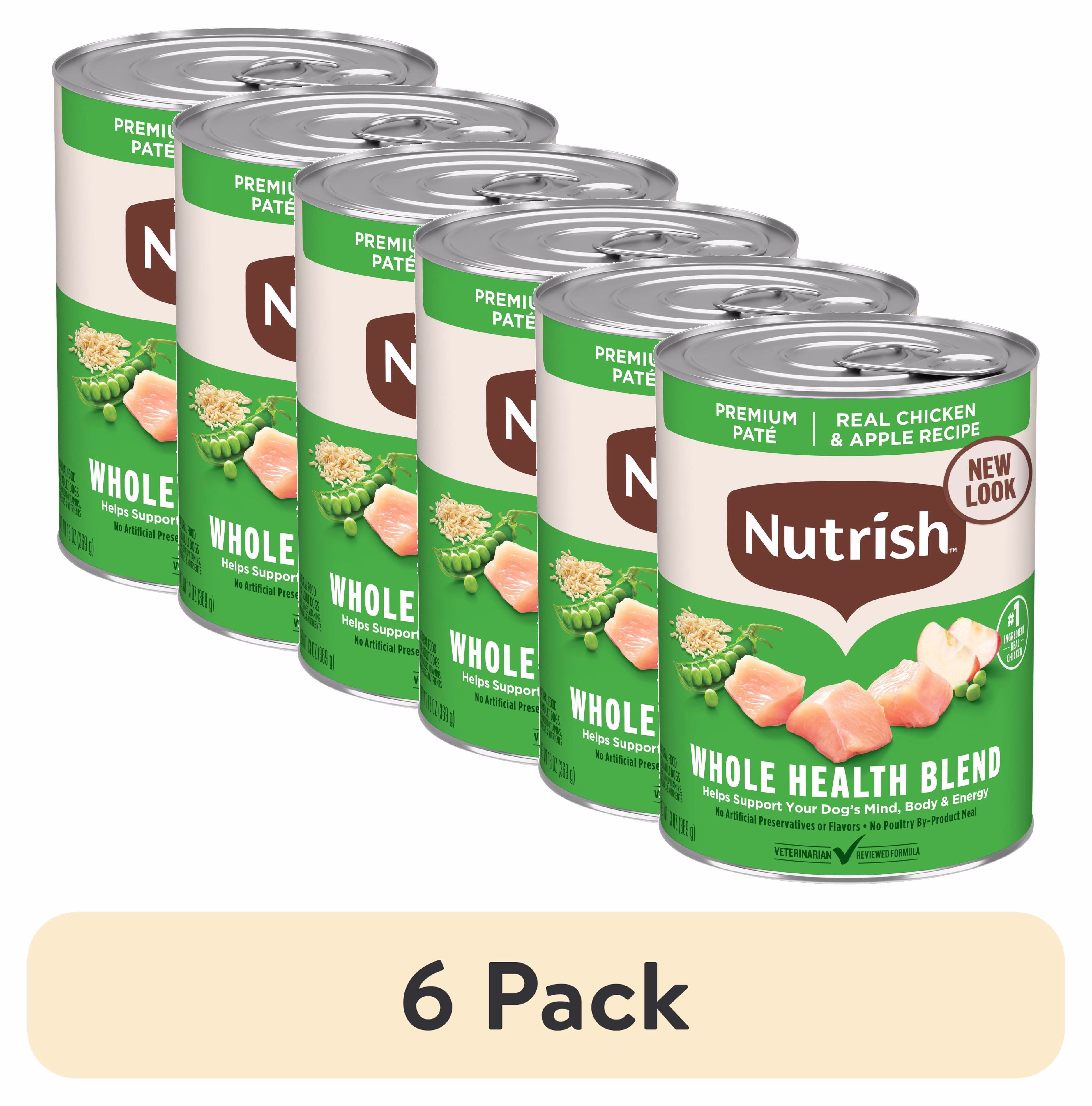 Nutrish Real Chicken & Apple Recipe Whole Health Blend Premium Paté Wet Dog Food, 13 oz. Can (Rachael Ray)