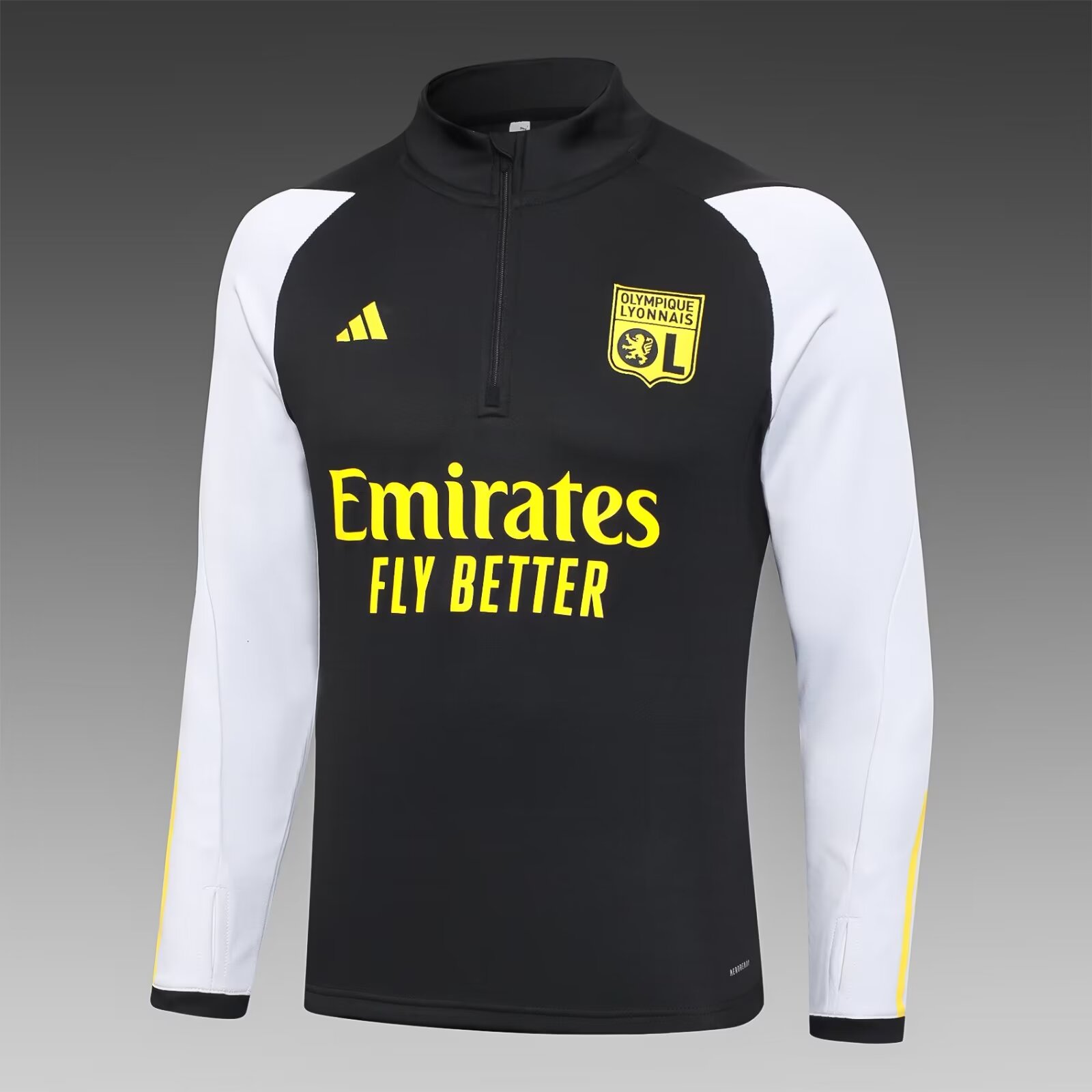 2023/2024 Lyon Half-La Training Wear Black Football Shirt Set