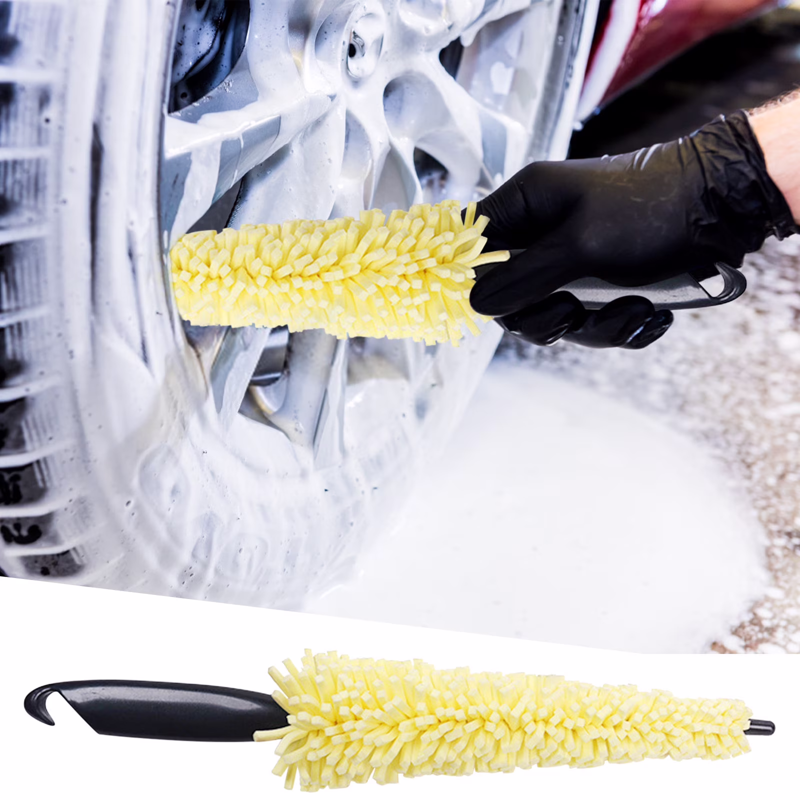 Deyared Car Cleaning Supplies Microfiber Wheel And Rim Brush for Car Trunk Motorcycle Bike Car Tire Engine Wash Tool Detail Cleaner