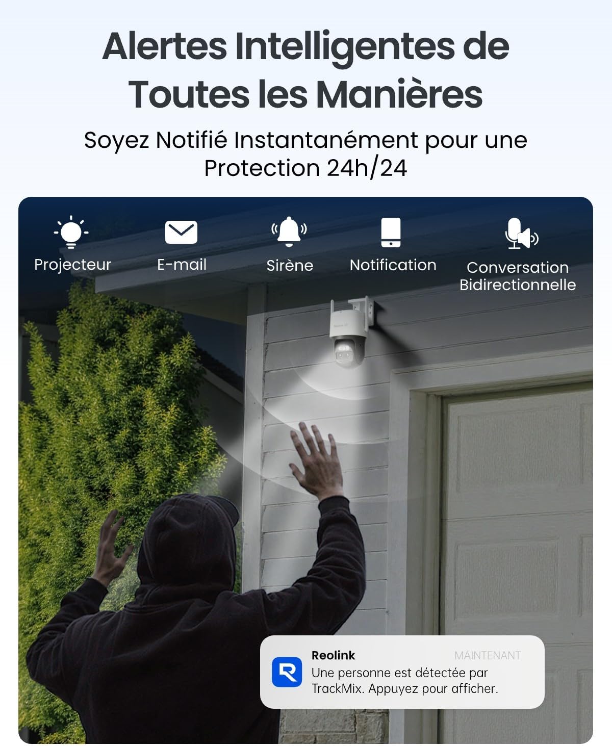 Caméra solaire 4K PTZ WiFi zoom 8X double objectif autonomie 180 jours
