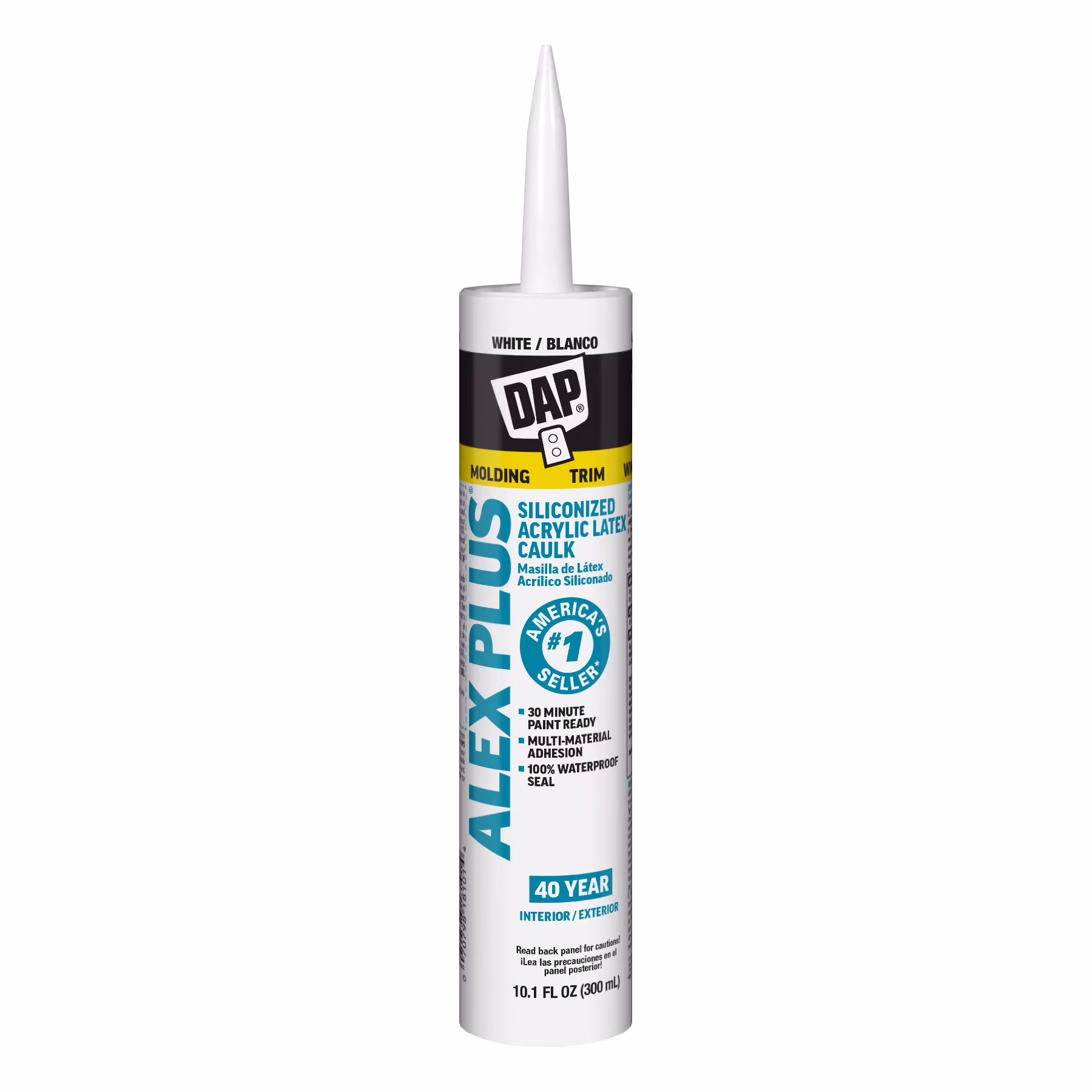 DAP Alex Plus 10.1 oz White All Purpose Acrylic Latex Caulk Plus Silicone