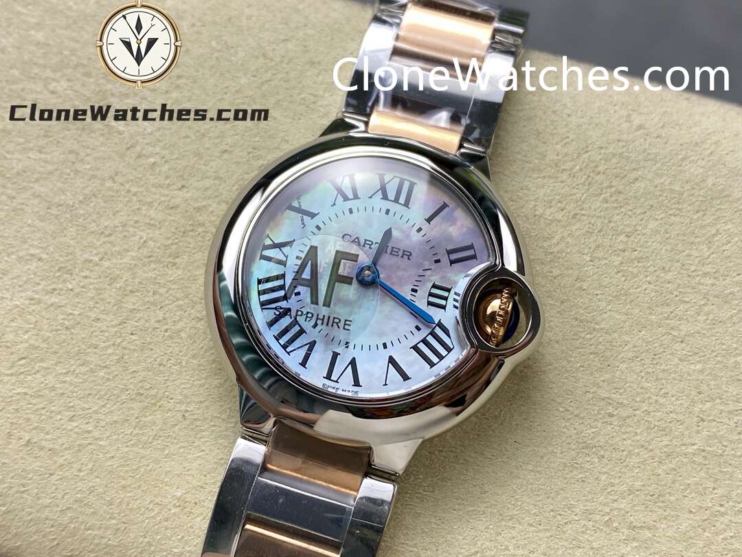 Cartier Super Clone Watches 1:1 Ballon Bleu de W6920034 Mother-of-pearl Dial 28mm