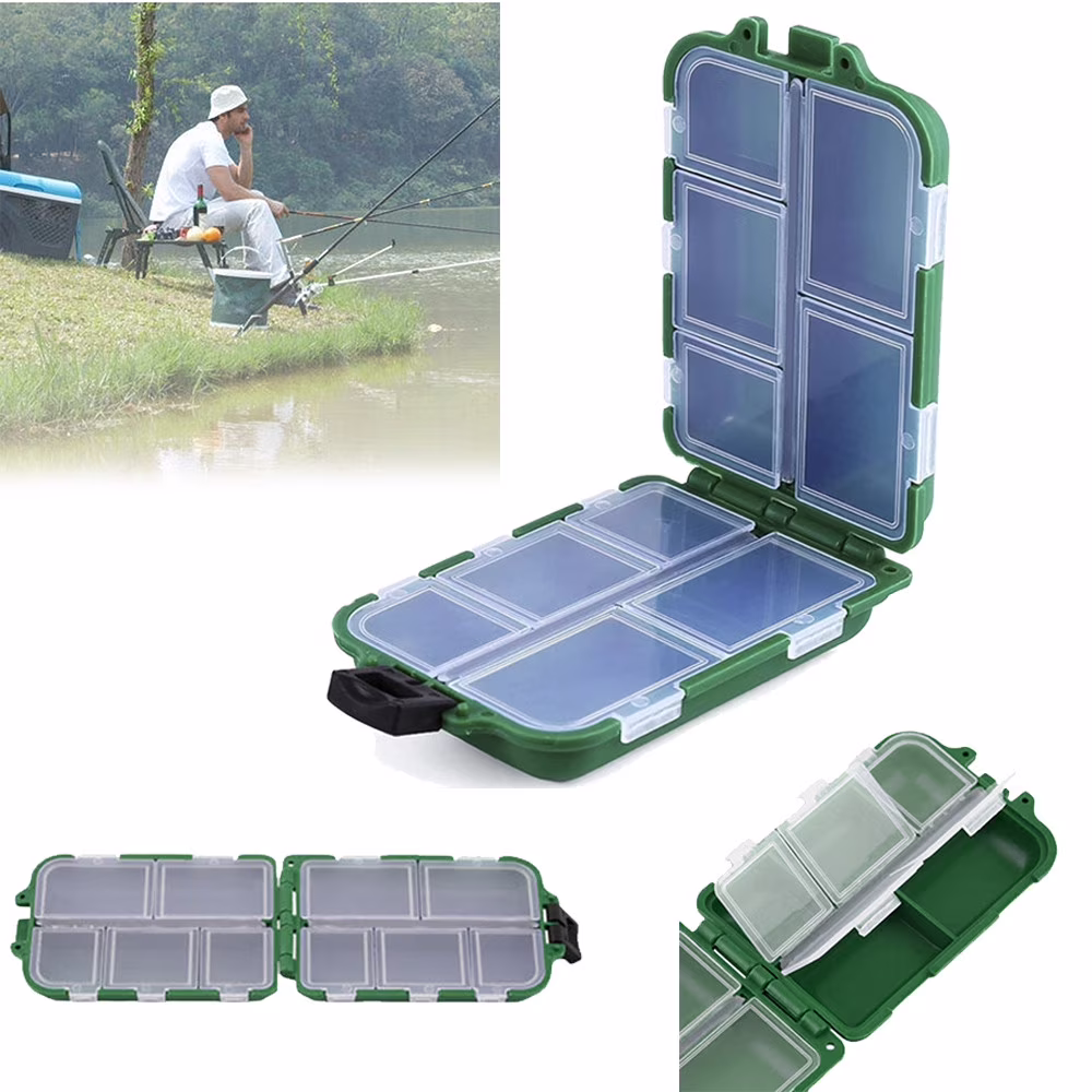 SLYNSHome Fishing Bait Tackle Storage Box Case With10 Compartments