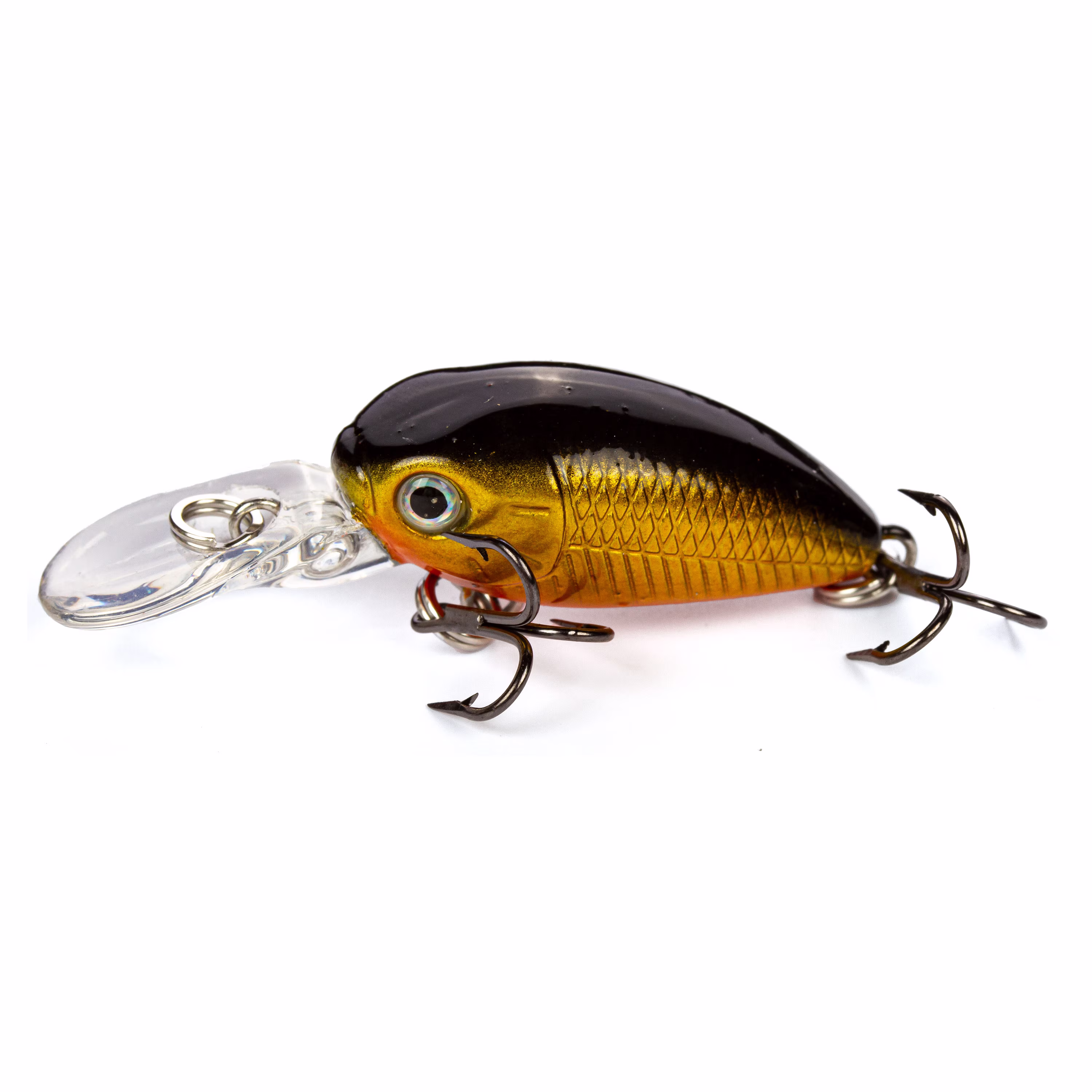 Ozark Trail Mini Crankbait Fishing Lure, Gold Black, 1/11 oz