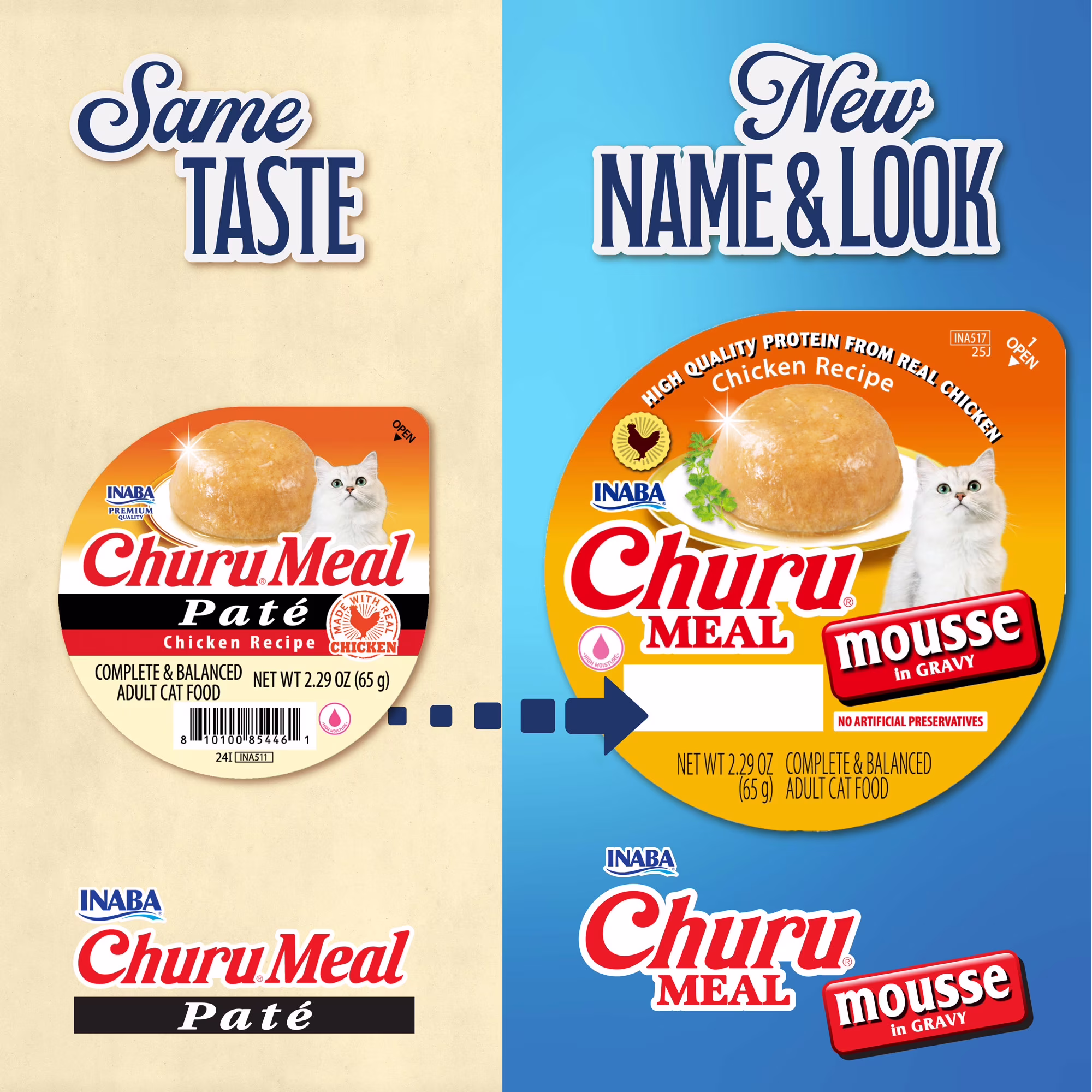 INABA Churu Meal Mousse Adult Wet Cat Food, 2.29 oz cup, 1-count, Chicken Recipe
