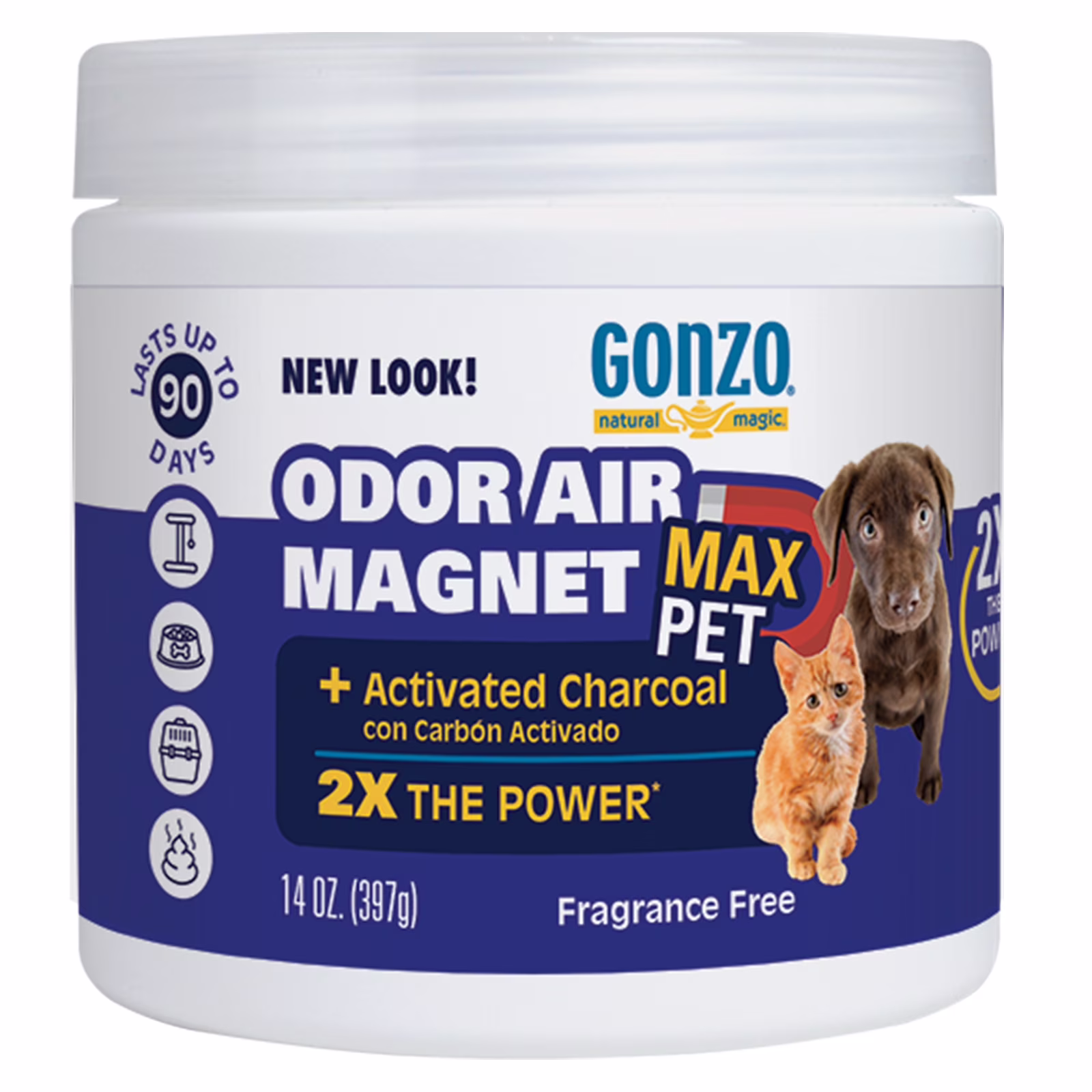 (2 pack) Gonzo Pet Odor Air Magnet for dogs and cats, 14 oz