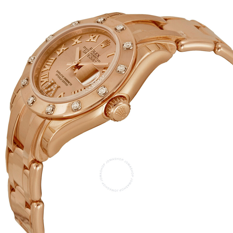 Rolex Lady-Datejust Pearlmaster Pink Dial 18K Everose Gold Automatic Ladies Watch 80315PKRDPM（Lifetime free warranty+90-days replacement service & Refund!.）