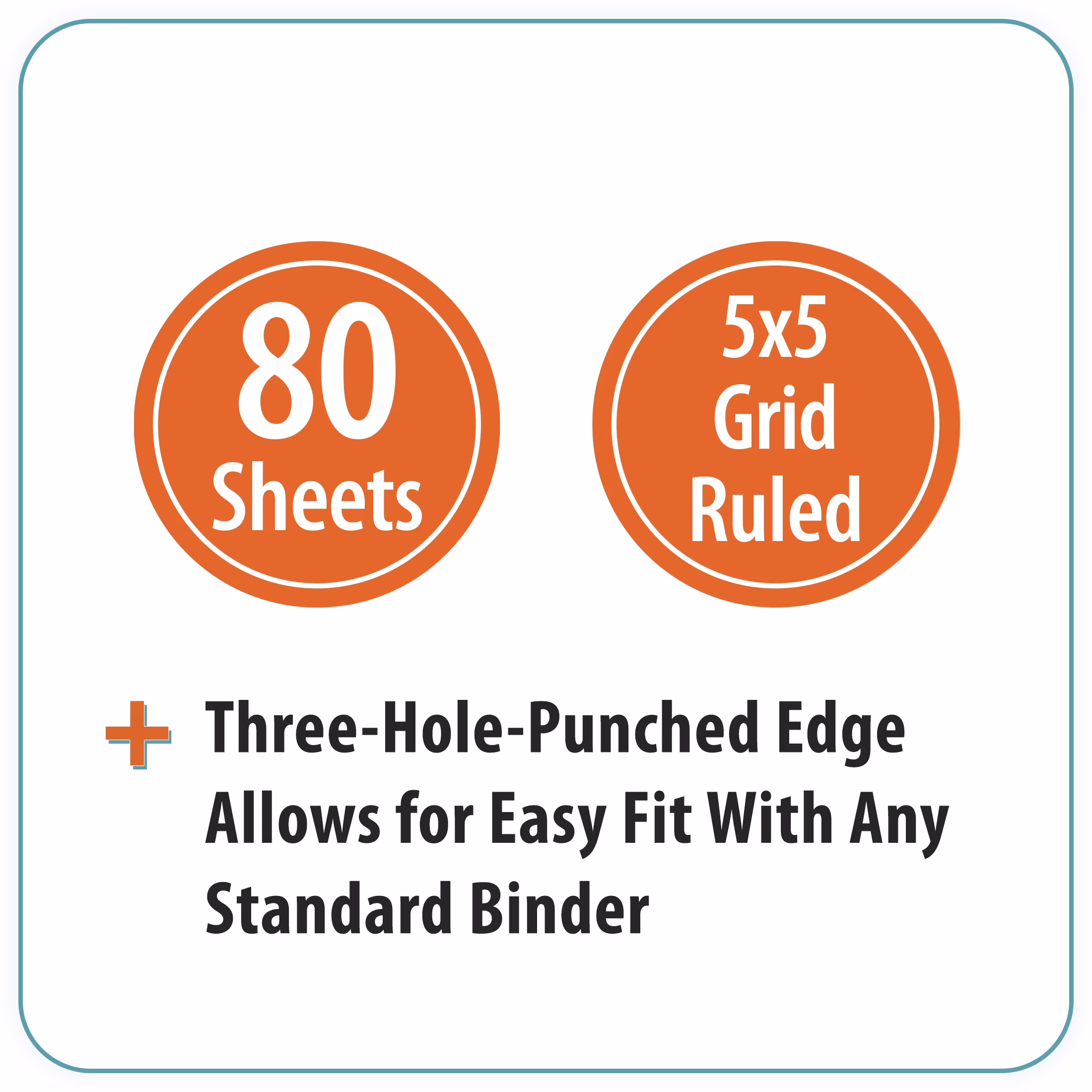 Pen+Gear Graph Ruled Filler Paper, 5x5 Quad, 80 Sheets, 8 in x 10.5 in