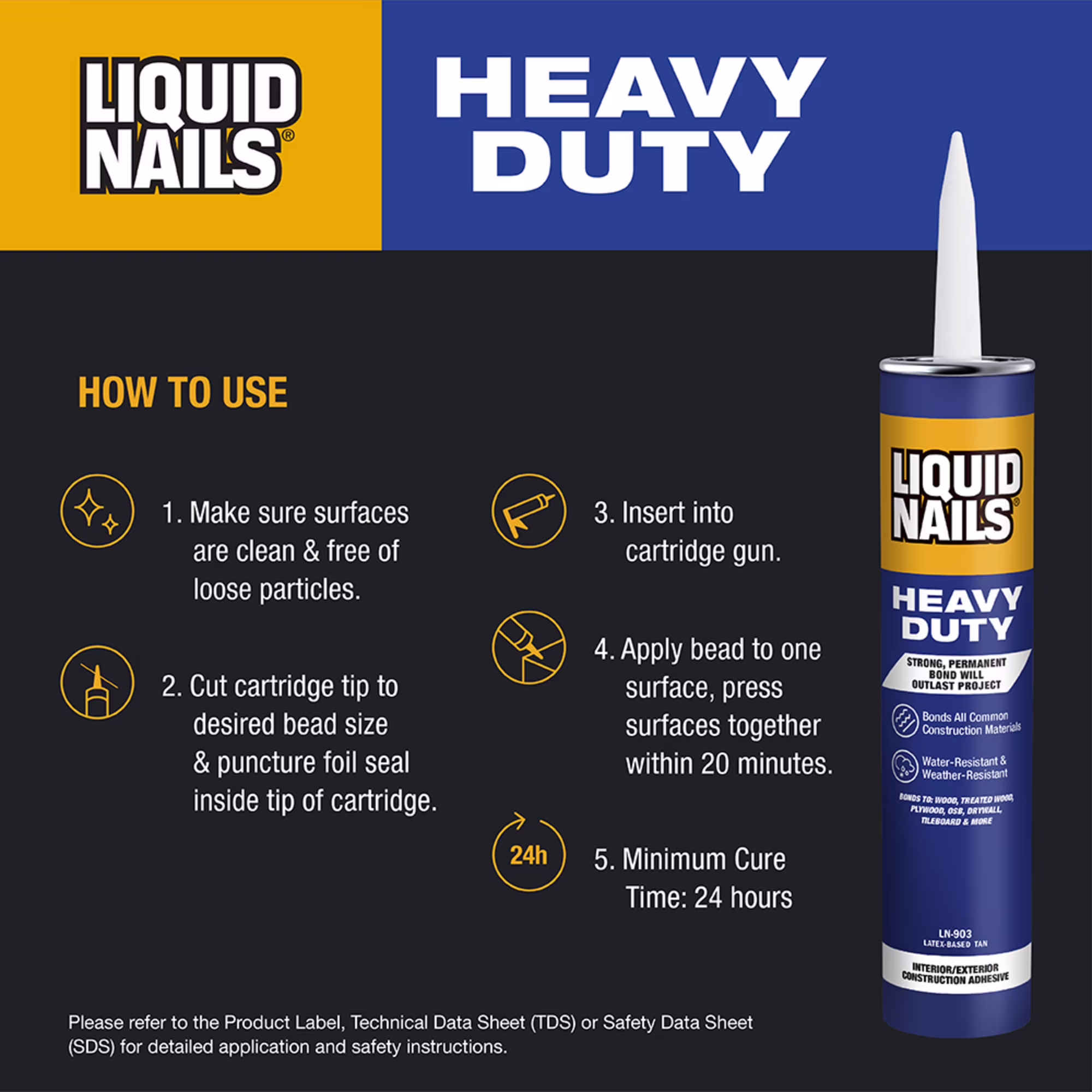 Liquid Nails Heavy Duty 10 oz. White Low VOC Construction Adhesive