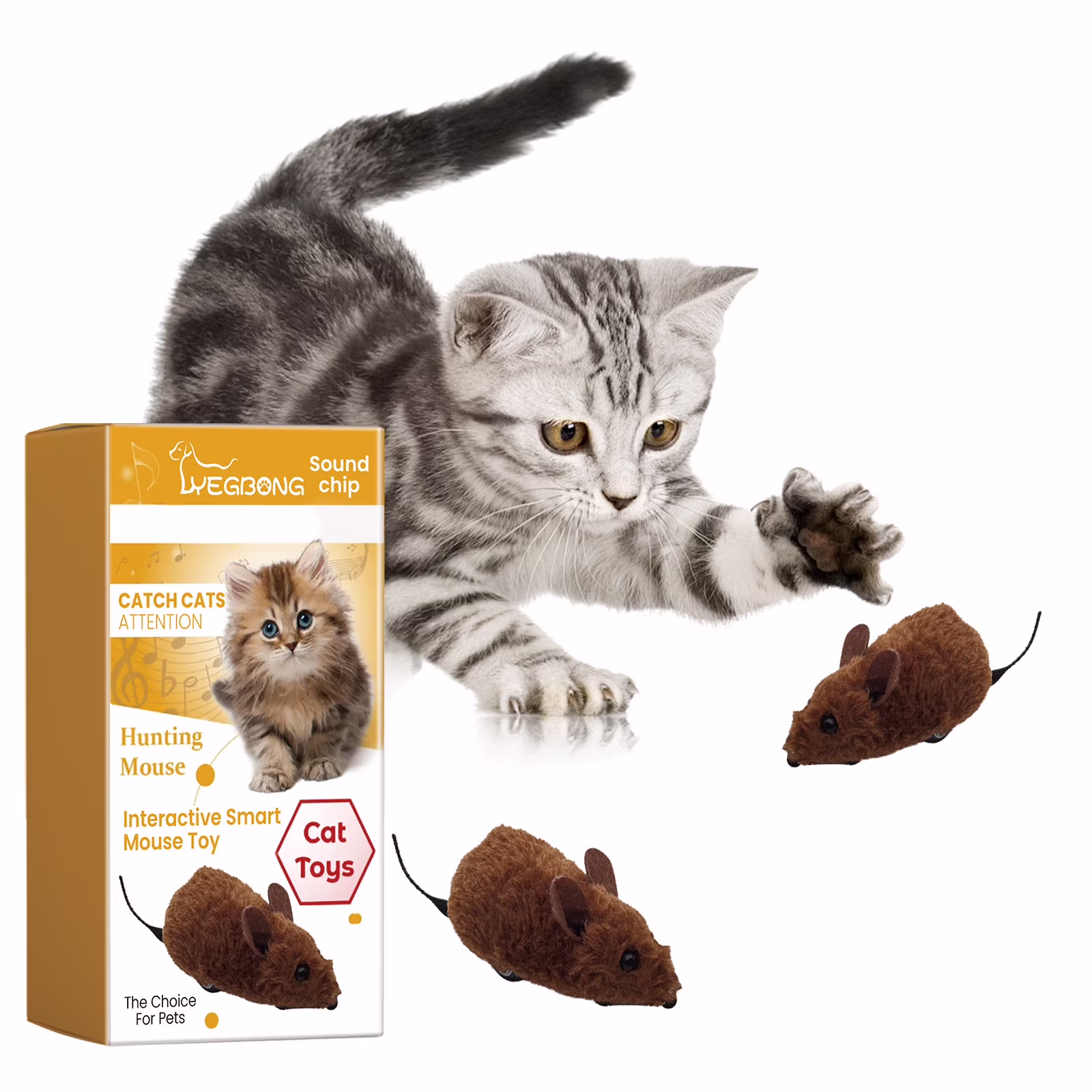 Darzheoy Interactive Toys for Indoor Cats, Mouse Toys with Electronic Realistic Squeaky Sound, Automatic Moving Kitten Toys Electric Mice Toy Self Play Exercise