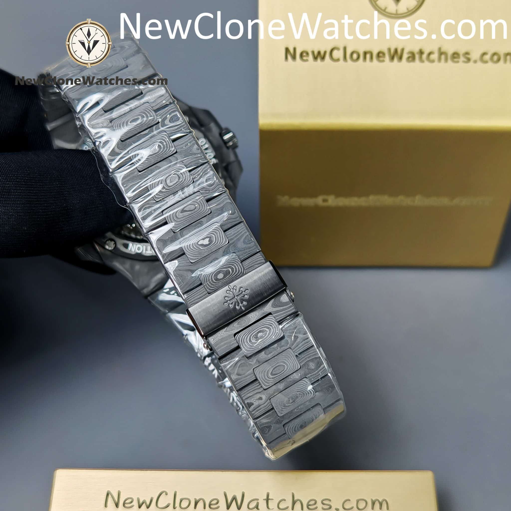 Modified Super Clone Watches 1:1 DiW Patek Philippe Nautilus 5711 Carbon Dial On Carbon Bracelet