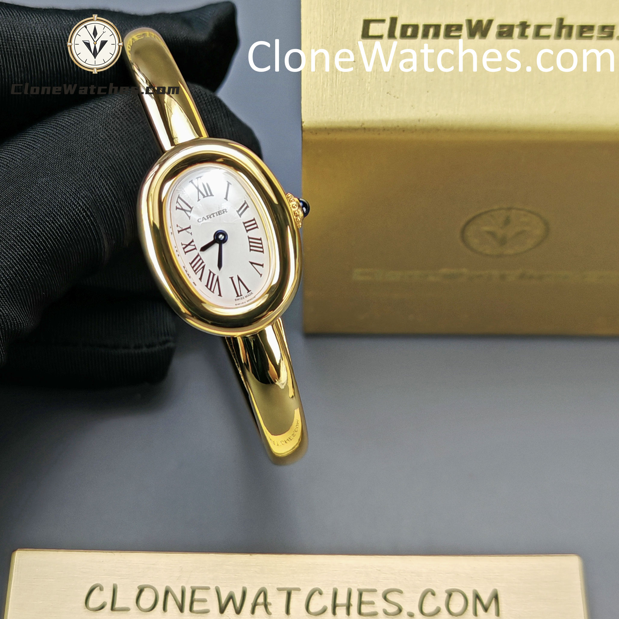 Cartier Super Clone Watches 1:1 Baignoire 18K Gold White Dial WGBA0018