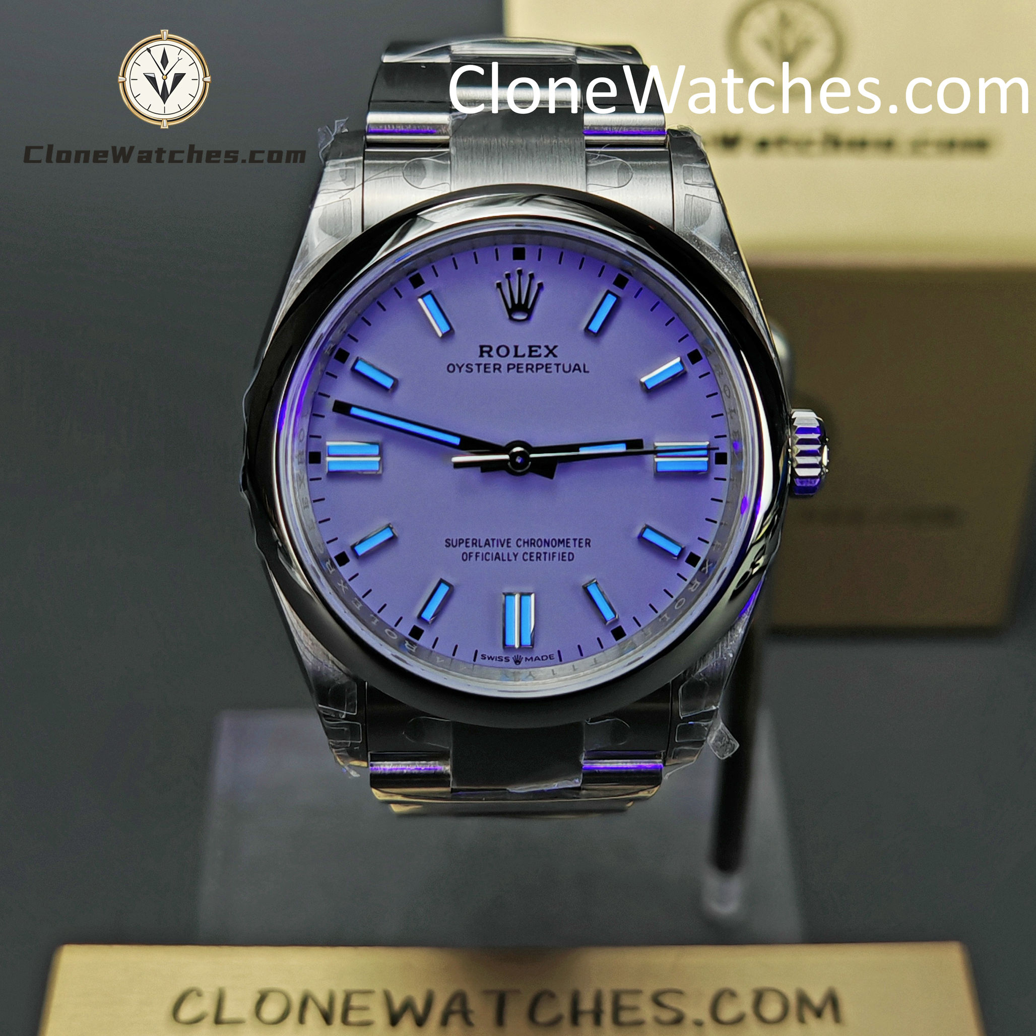 Rolex Super Clone Watches 1:1 Oyster Perpetual Purple Dial 36mm 126000-0013 3230 Movement