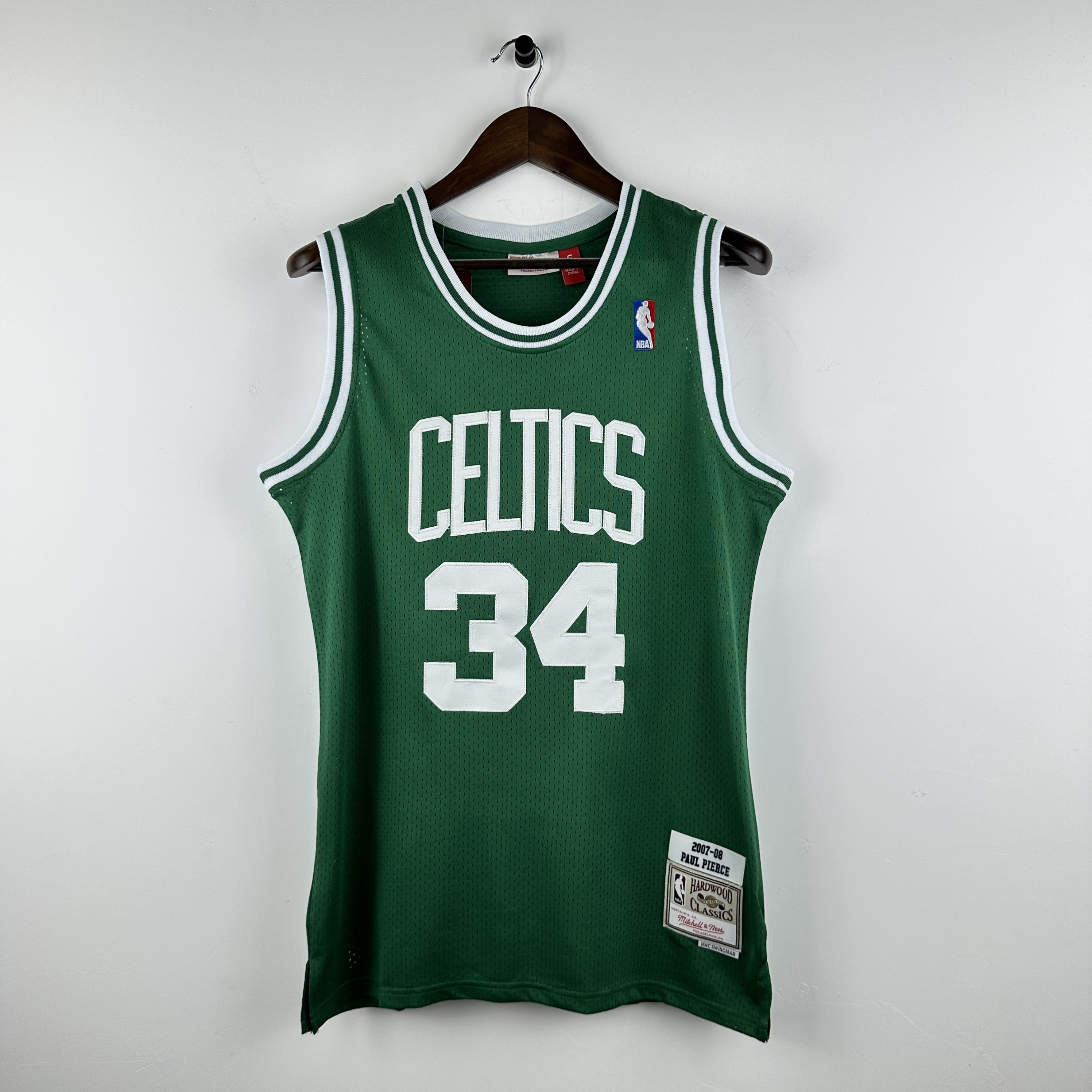 Embroidered MN Retro Jersey Celtics 07/08 Season Green No. 34 Pierce