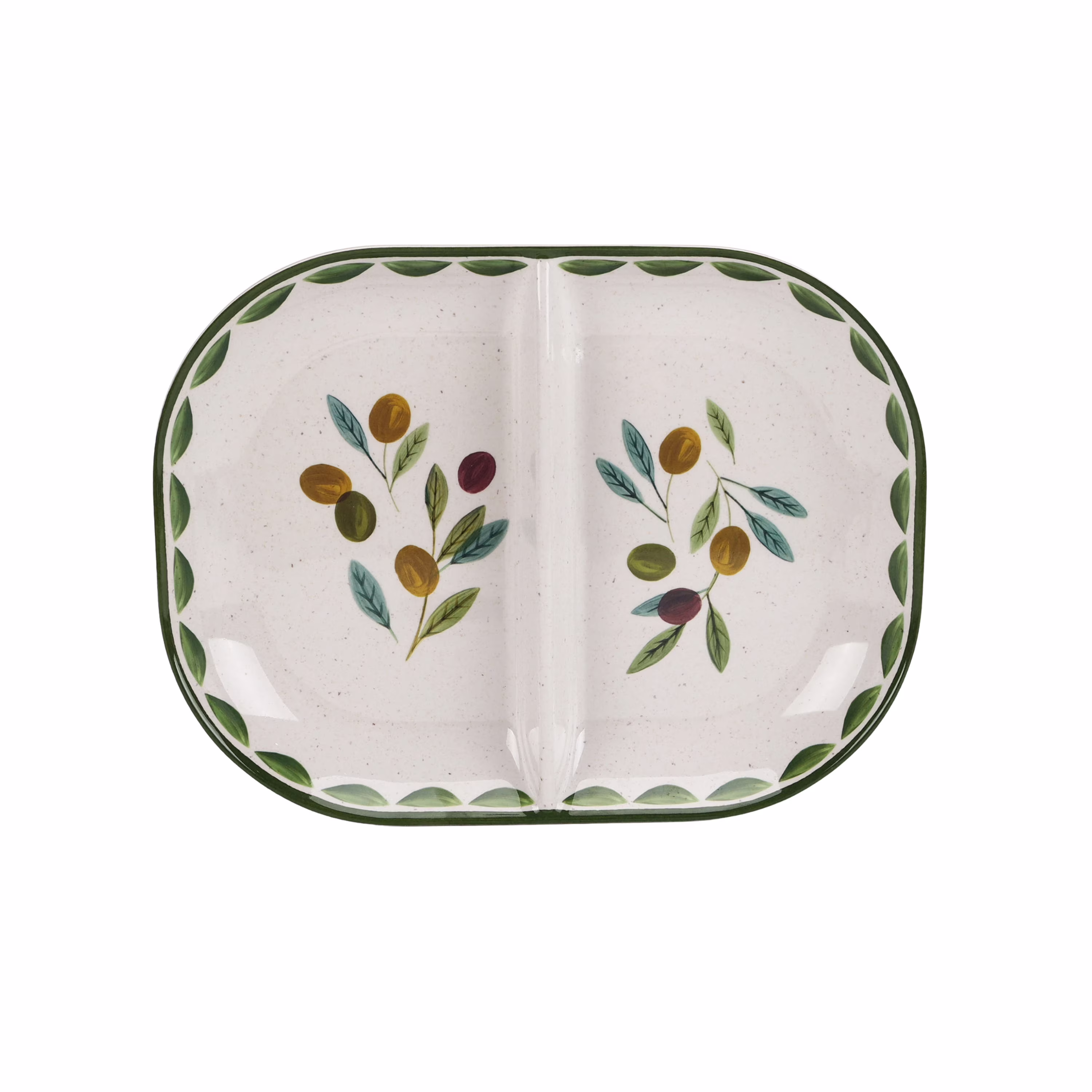 Better Homes & Gardens Divided Serving Tray, Olive Beige, Bamboo Melamine Plastic, Dishwasher Safe, 13.35 in x 10 in