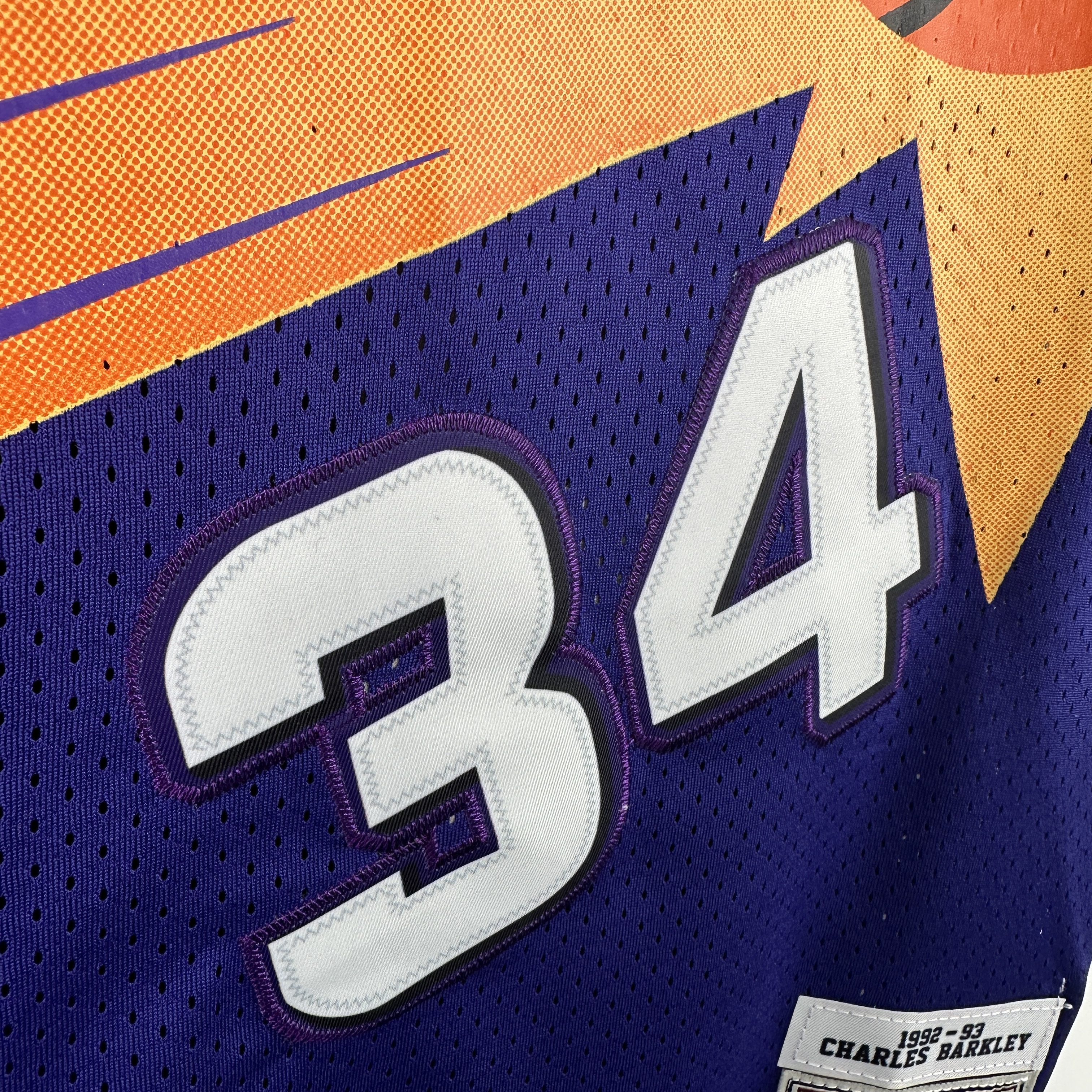 Embroidered MN retro jersey Suns 92/93 season purple No. 34 Barkley