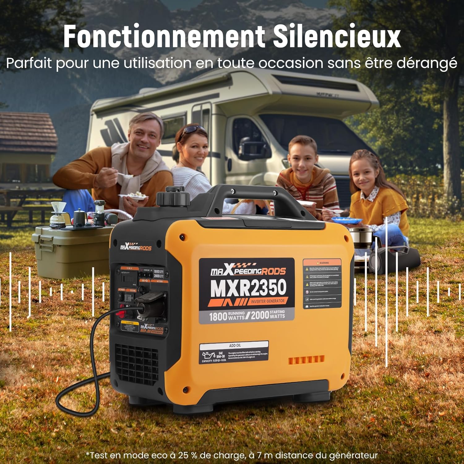 Générateur électrique inverter 2000W silencieux essence 4 temps affichage numérique