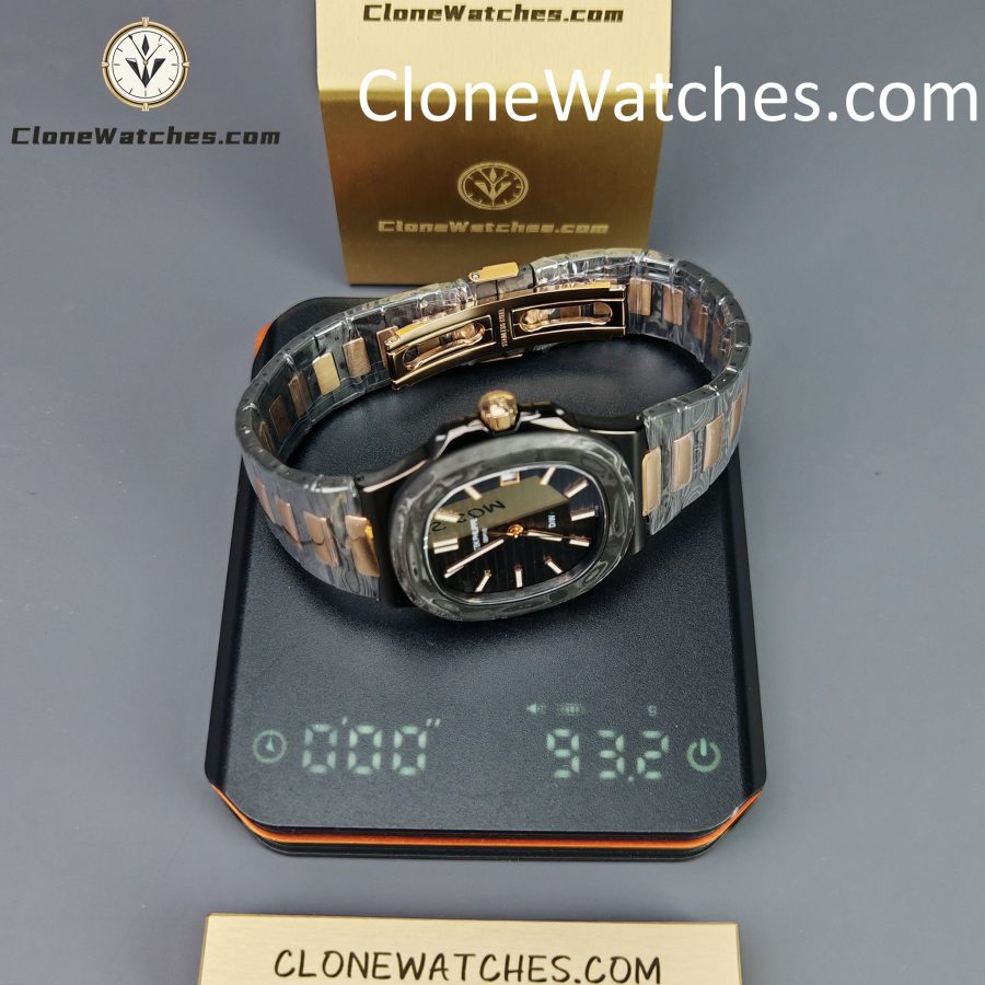 Modified Super Clone Watches 1:1 DiW Patek Philippe Nautilus 5711/1A “ROSE GOLD BLACK GRAIL”