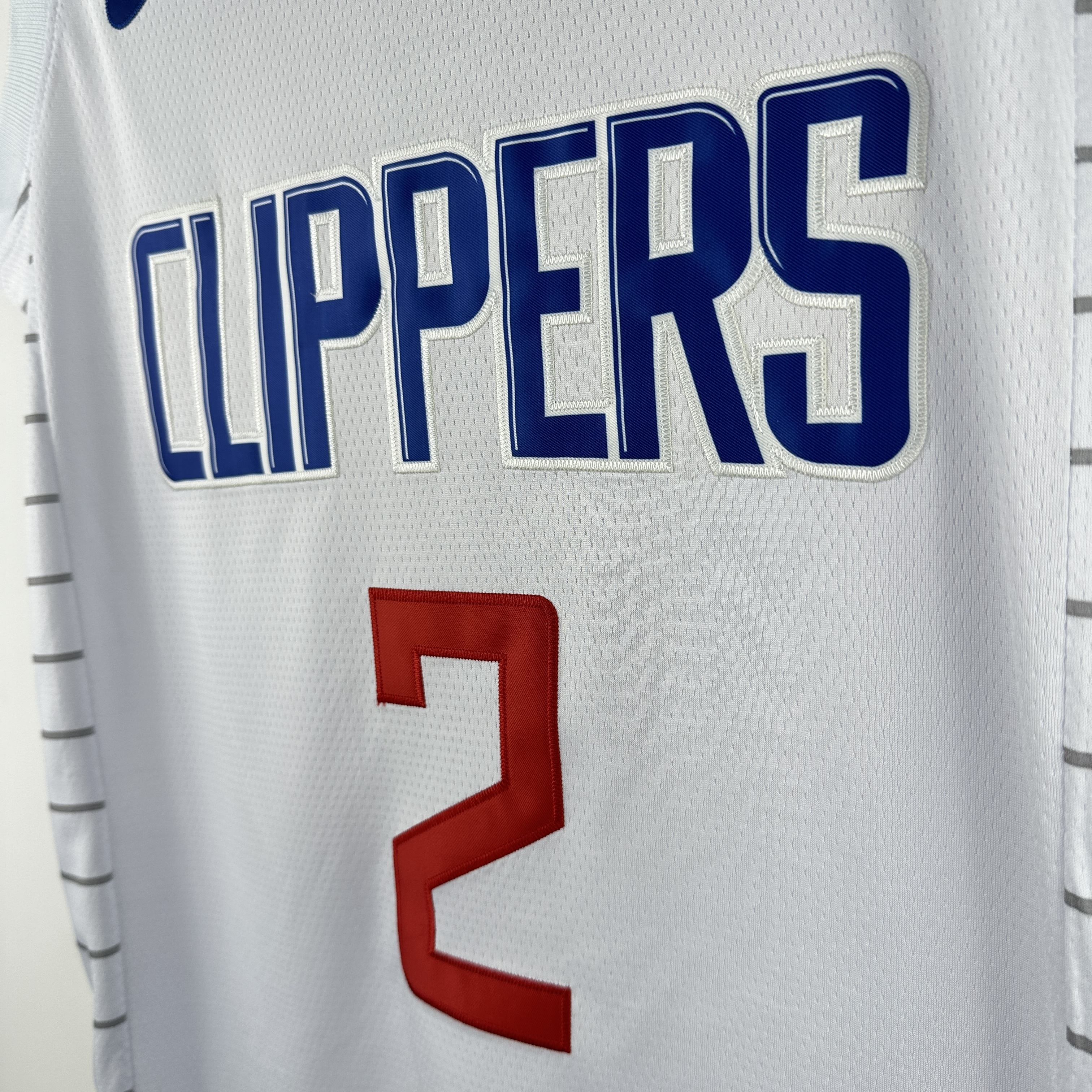 Embroidered Clippers White No. 2 Leonard