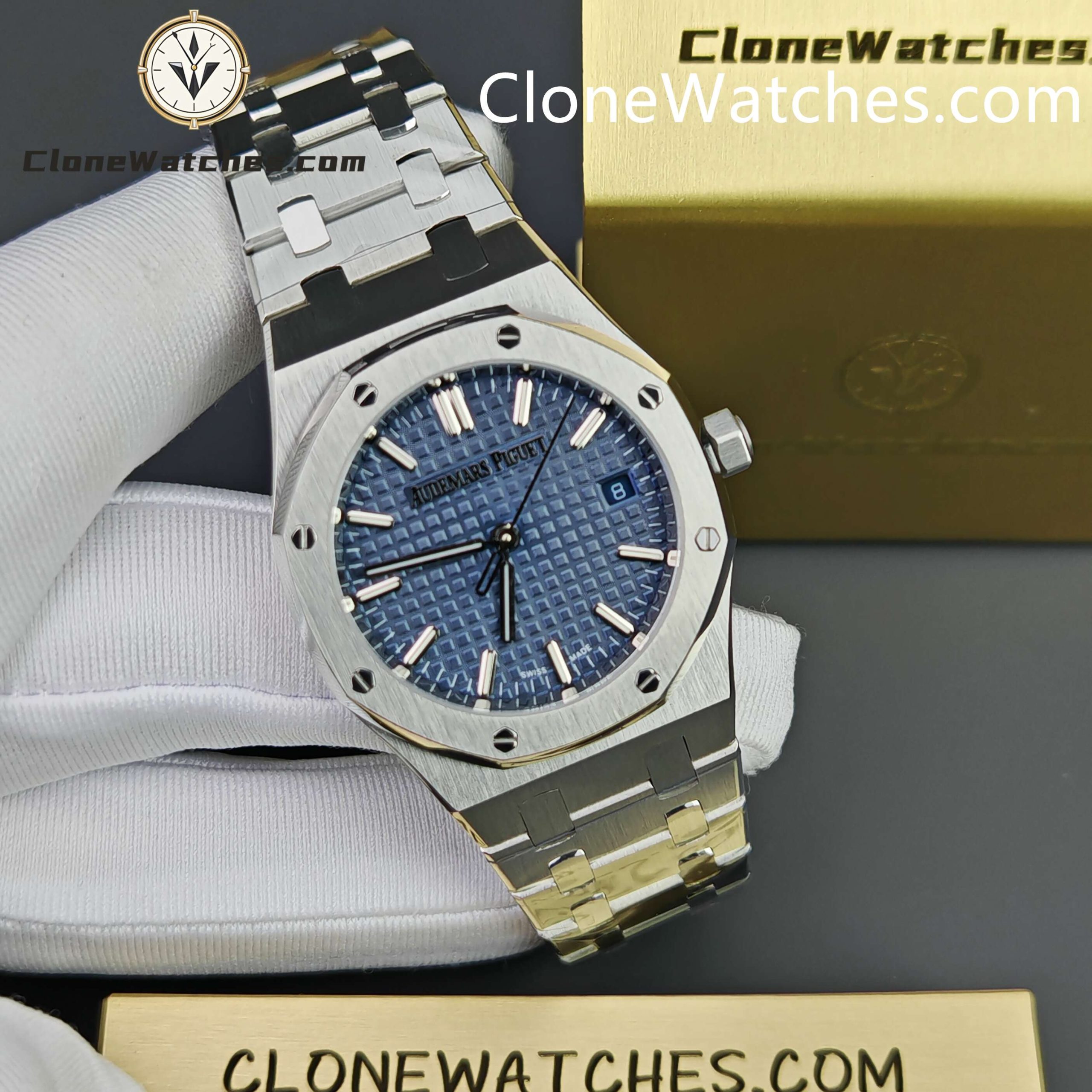 Audemars Piguet Super Clone Watches 1:1 Royal Oak Selfwinding 77350ST Blue Dial 34mm